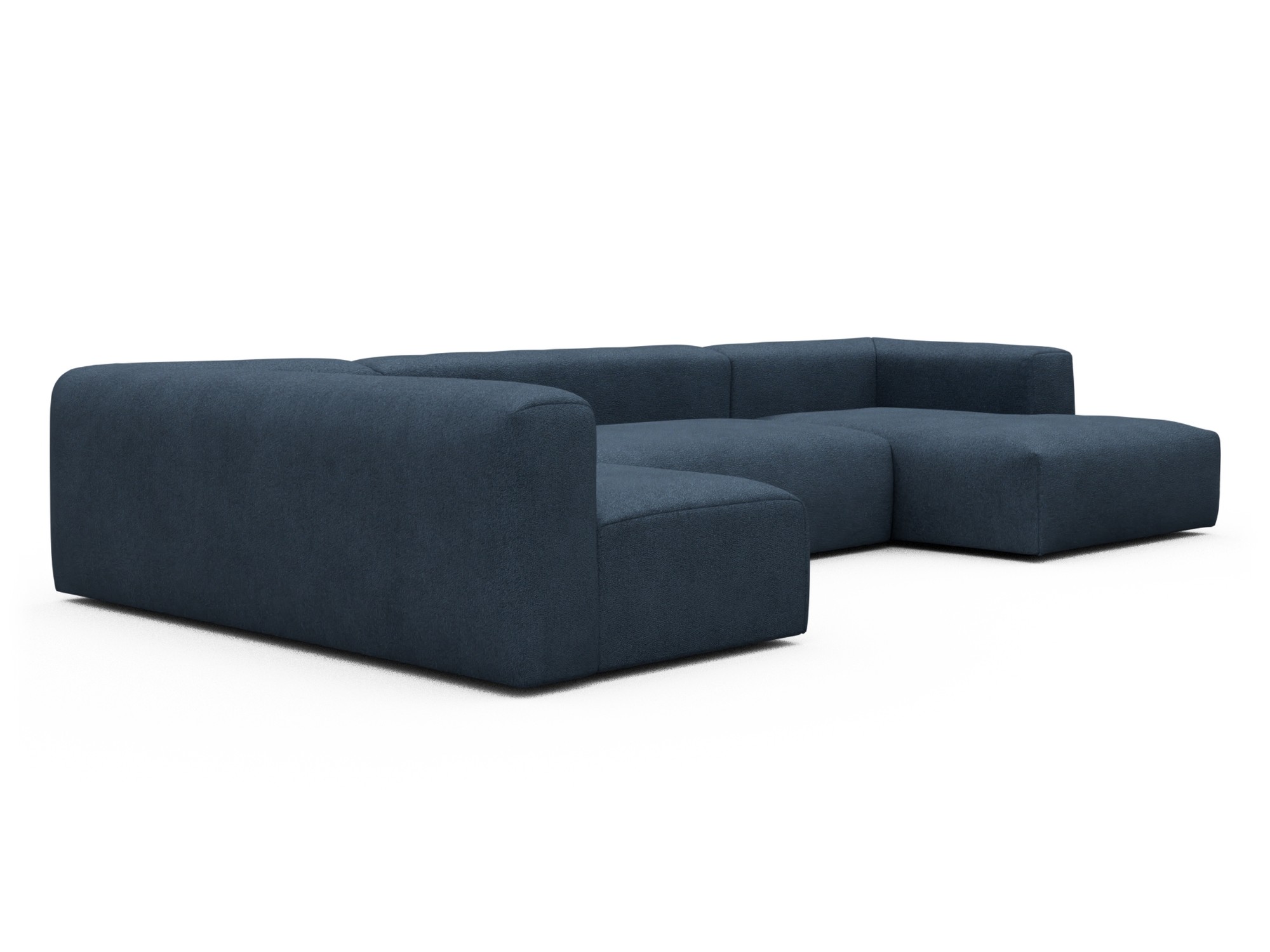 Skandi Home Wohnlandschaft Fred Chaiselongue rechts mit 2-Sitzer und lange Armlehne links Boucle-Blue moebelfaktor