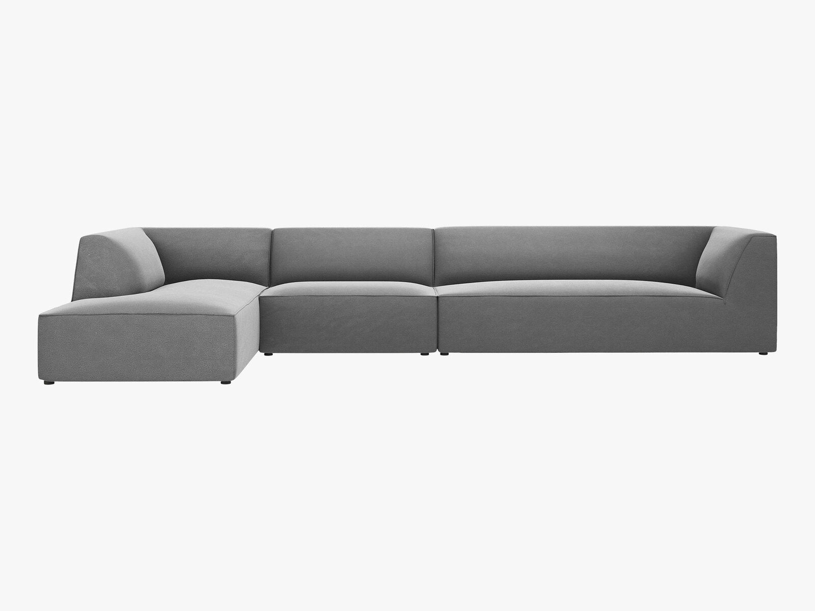 Micadoni Ecksofa Ruby 5-Sitzer Links Samt Salvador Grau