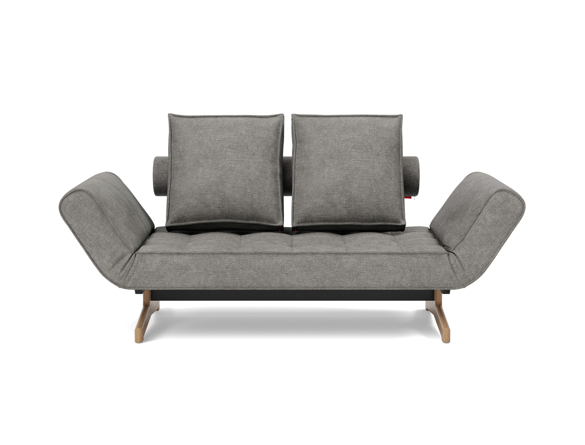 Tagesbett Ghia Flachgewebe Avella 282-Warm-Grey Beine Eiche