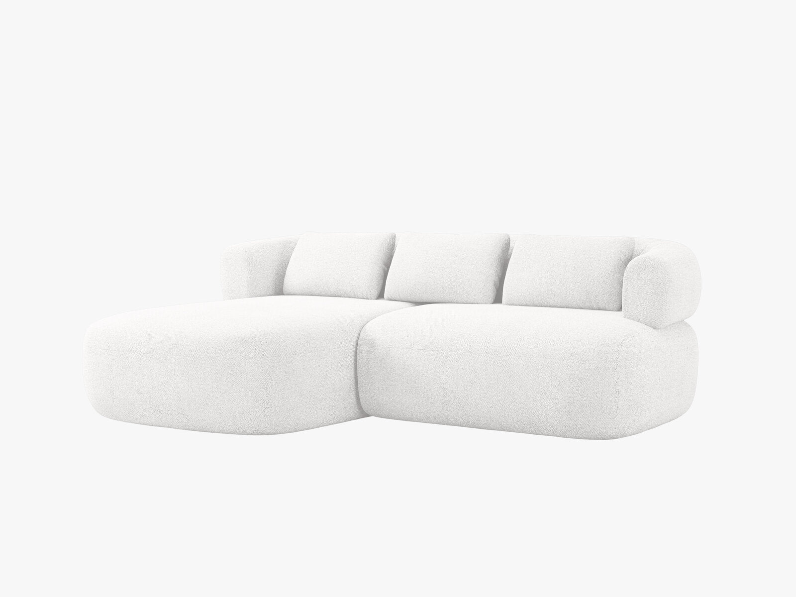 Micadoni 5-Sitzer Ecksofa Jenny Kleine Version Links Boucle Now or Never Elfenbein