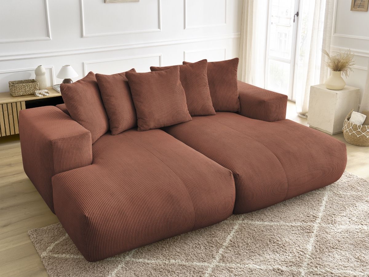 Bobochic Voltaire Sofa 4-Sitzer 248 × 170 cm Cordsamt Orange