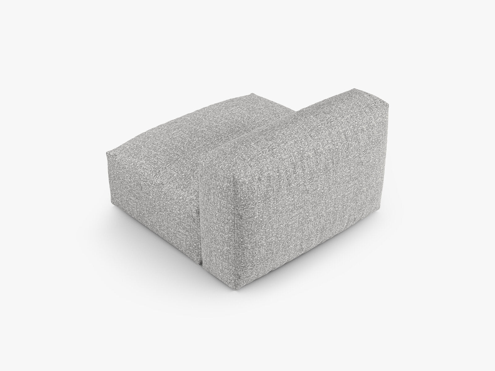 Micadoni Mittelmodul Martina 1-Sitzer 90cm Sitztiefe Boucle Monet Silber
