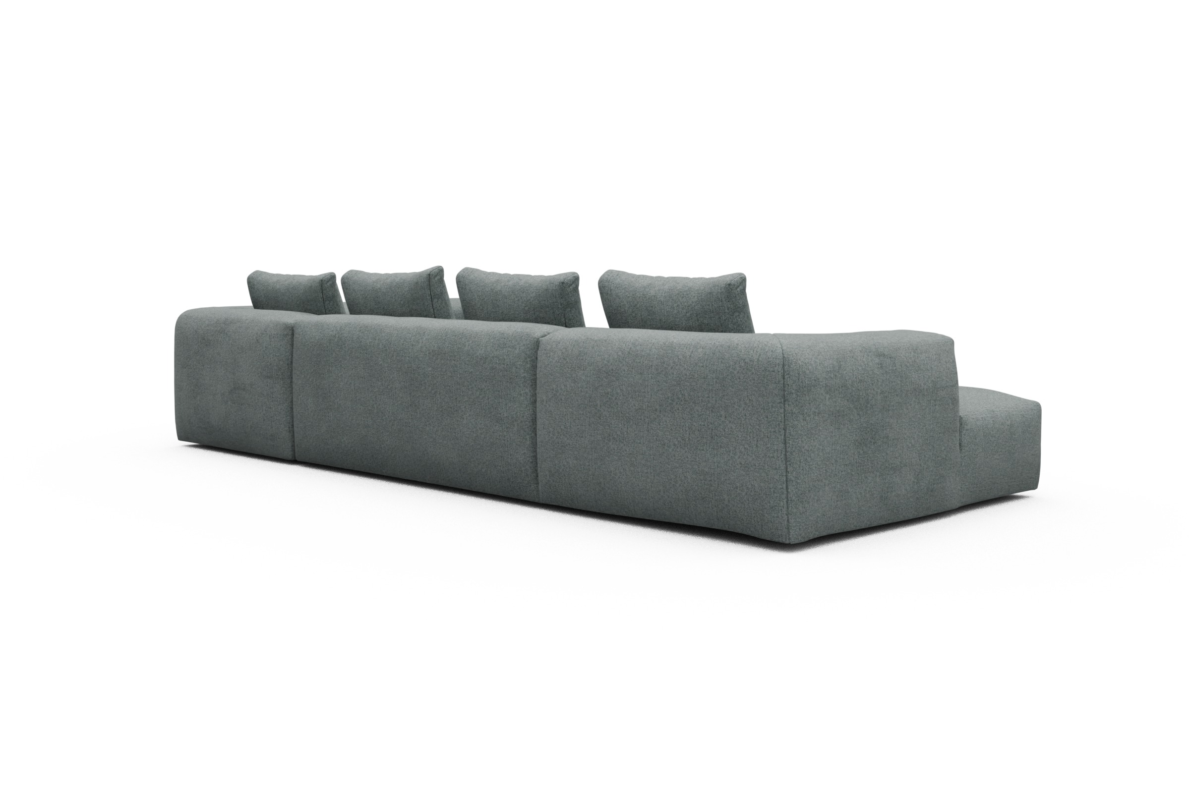 Wohnlandschaft Fred Chaiselongue links mit 2-Sitzer und lange Armlehne rechts Casone-Light-Mixed-Green
