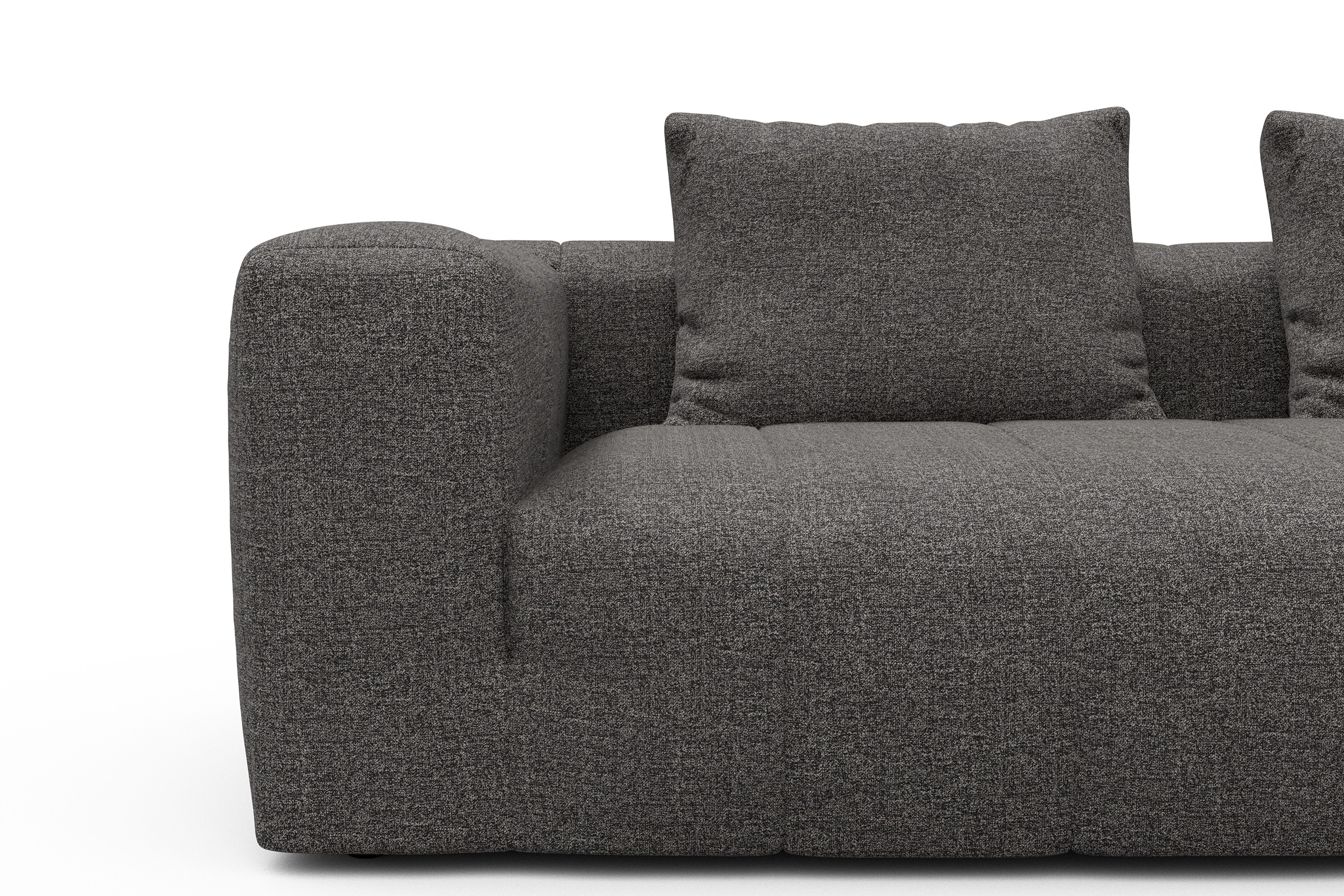 Ecksofa Hugo 2x 2,5-Sitzer Armlehne links Carreno-Salt-and-Pepper