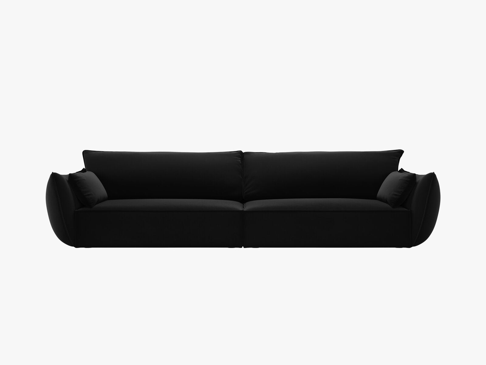 Micadoni 4-Sitzer Sofa Kaelle Samt Bluvel Schwarz