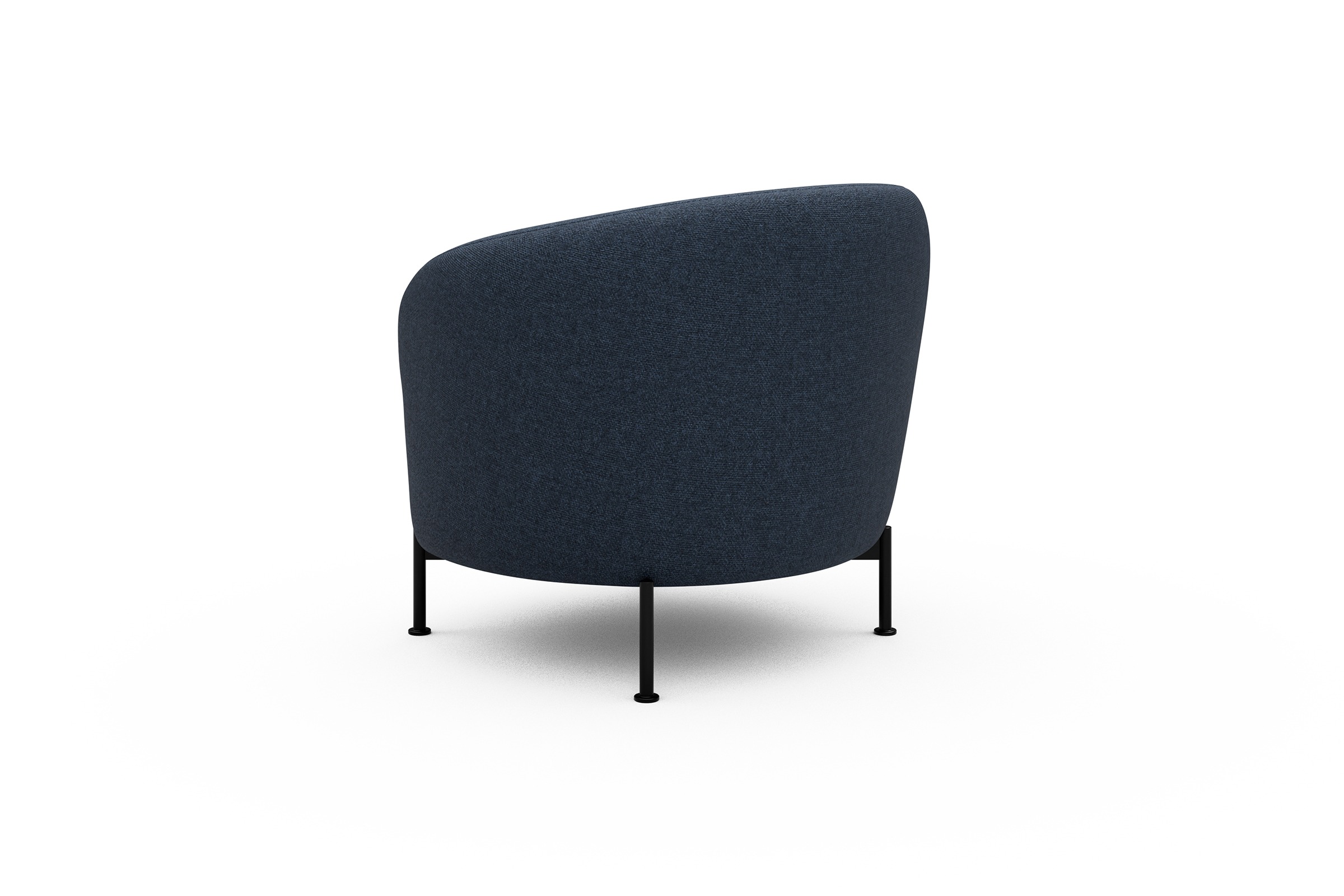 Sessel Ronda X-Metallgestell Schwarz Sama-Deep-Blue
