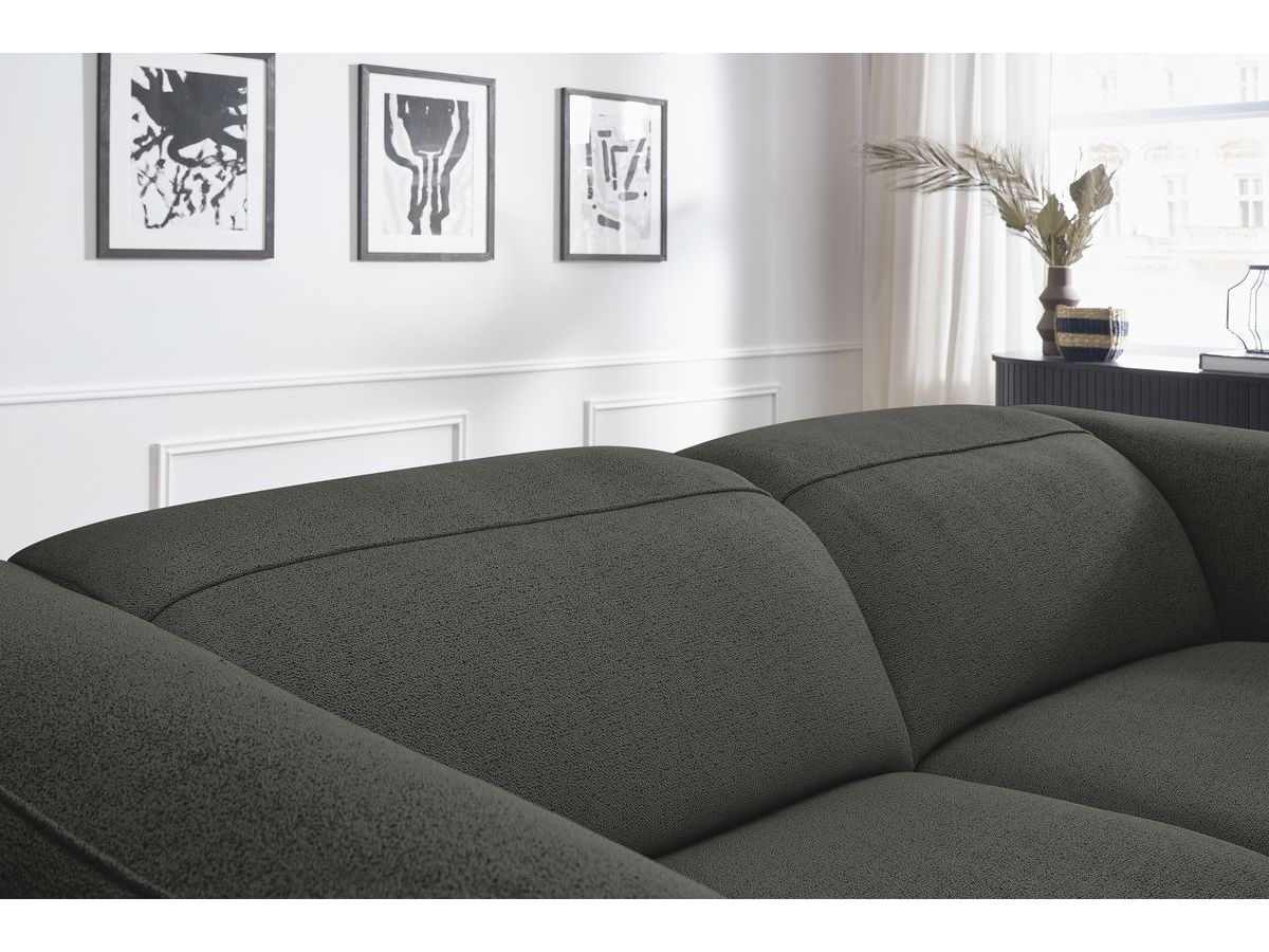 Bobochic William Sofa 3-Sitzer Melange-Stoff Dunkelgrau