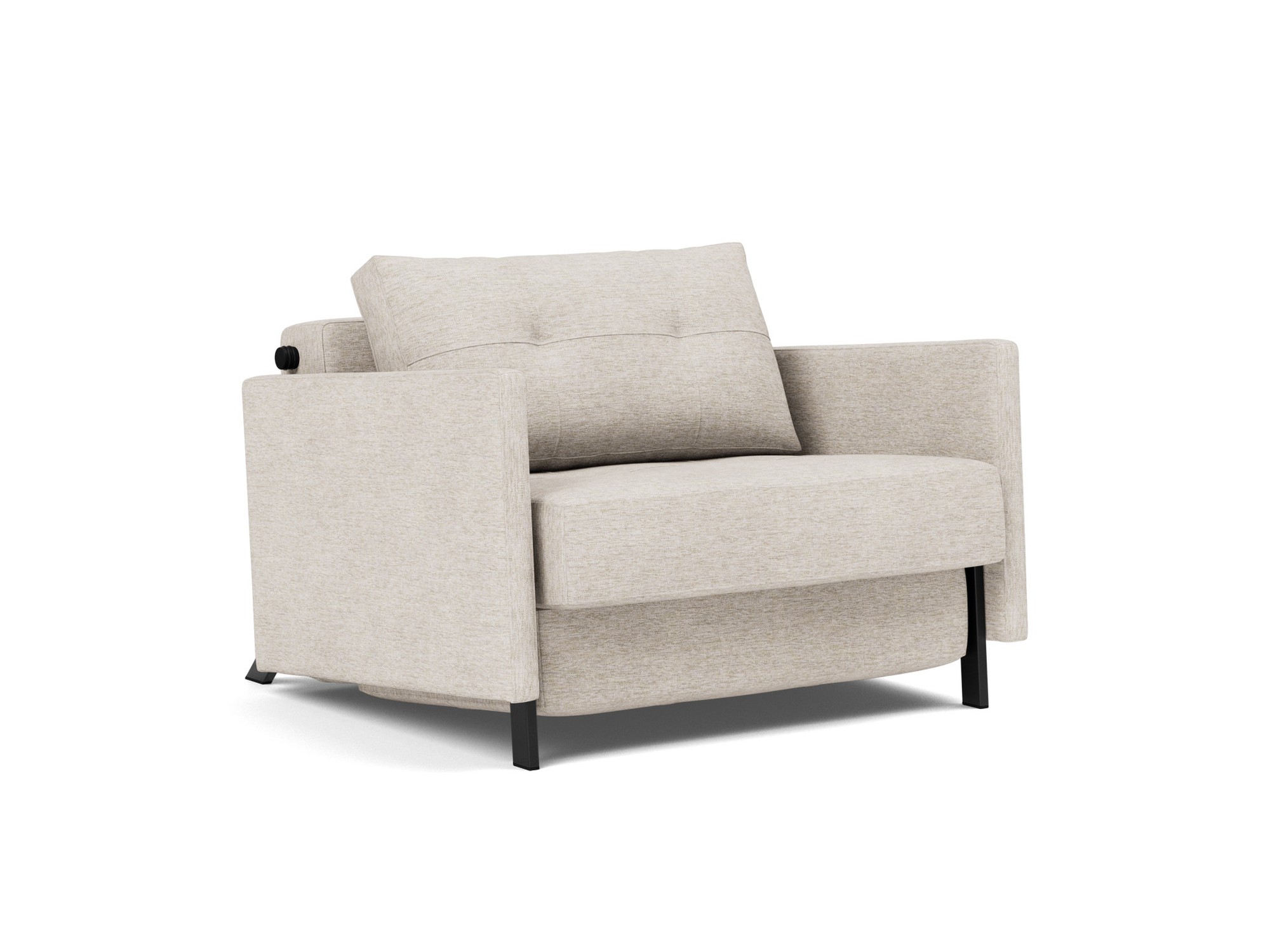 Schlafsessel Cubed 90 mit Armlehnen Chenille Yuveno 470-Natural