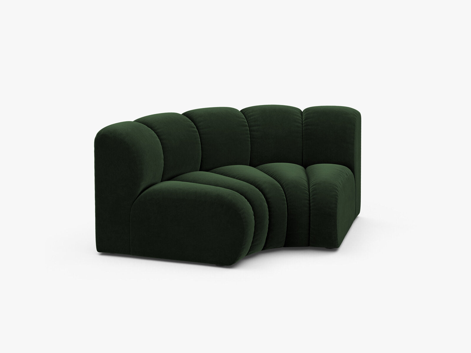 Micadoni rundes Eckmodul Lupine Samt Venus Flaschengrün