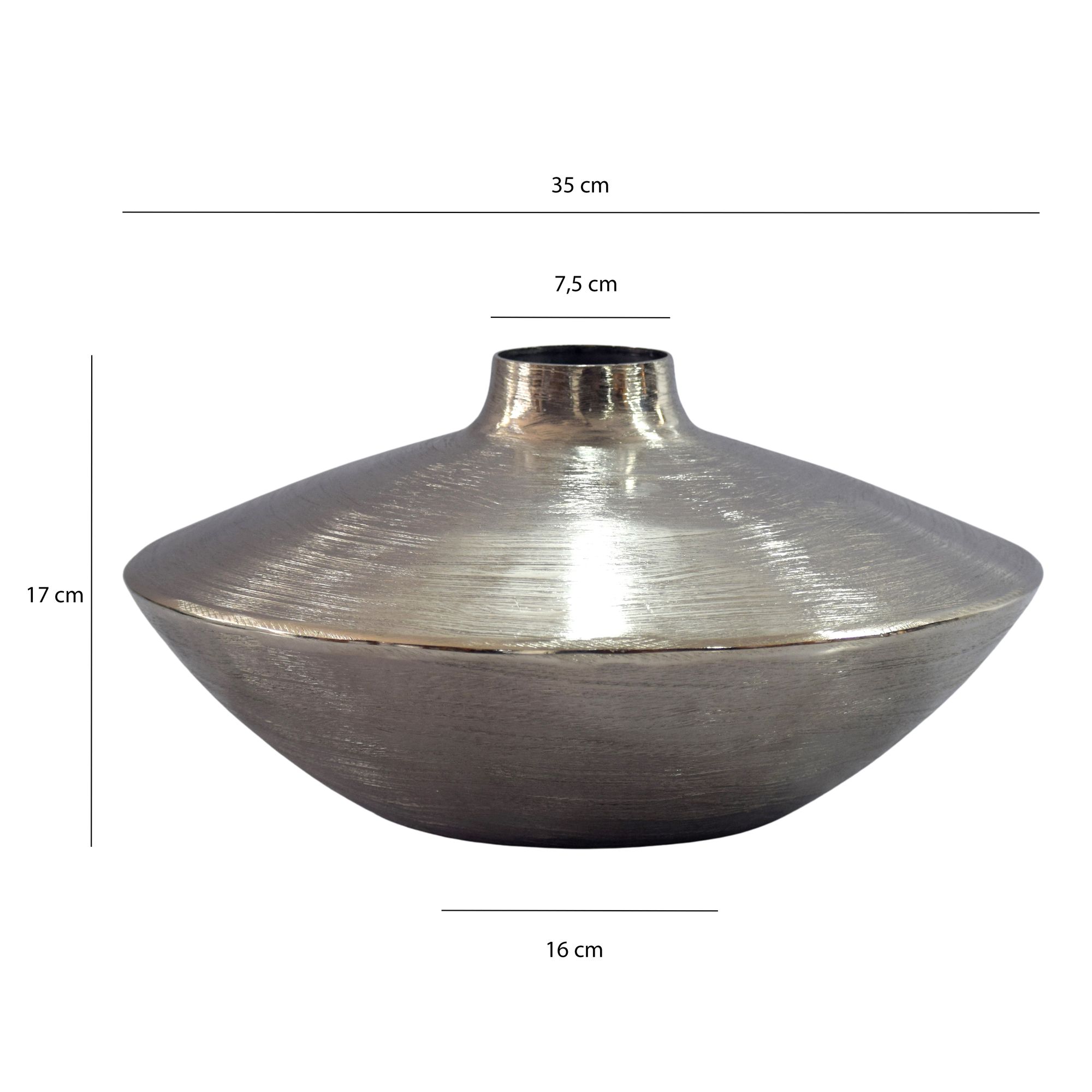 Tischvase Skogsvag Aluminium Silber Ø 35 cm