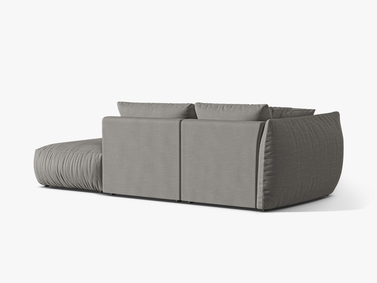 Micadoni Modulares Sofa Chris 3-Sitzer Rechts Strukturierter Stoff Warmes Grau