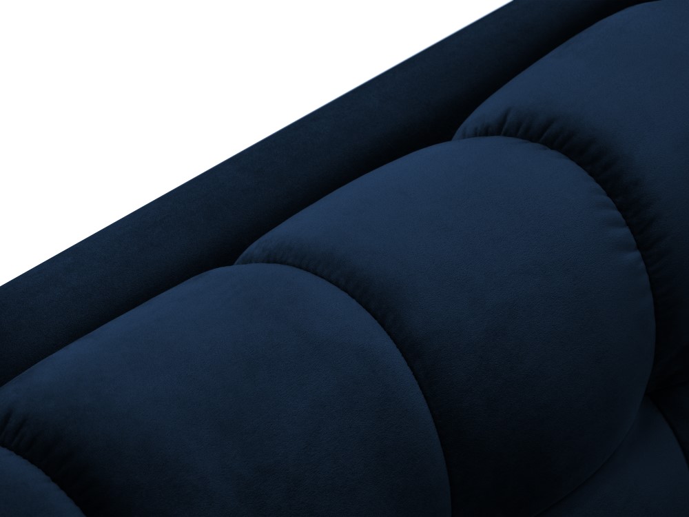 Cosmopolitan Design Ecksofa Bali 5-Sitzer Samt Bluvel Königsblau Links Beine Gold