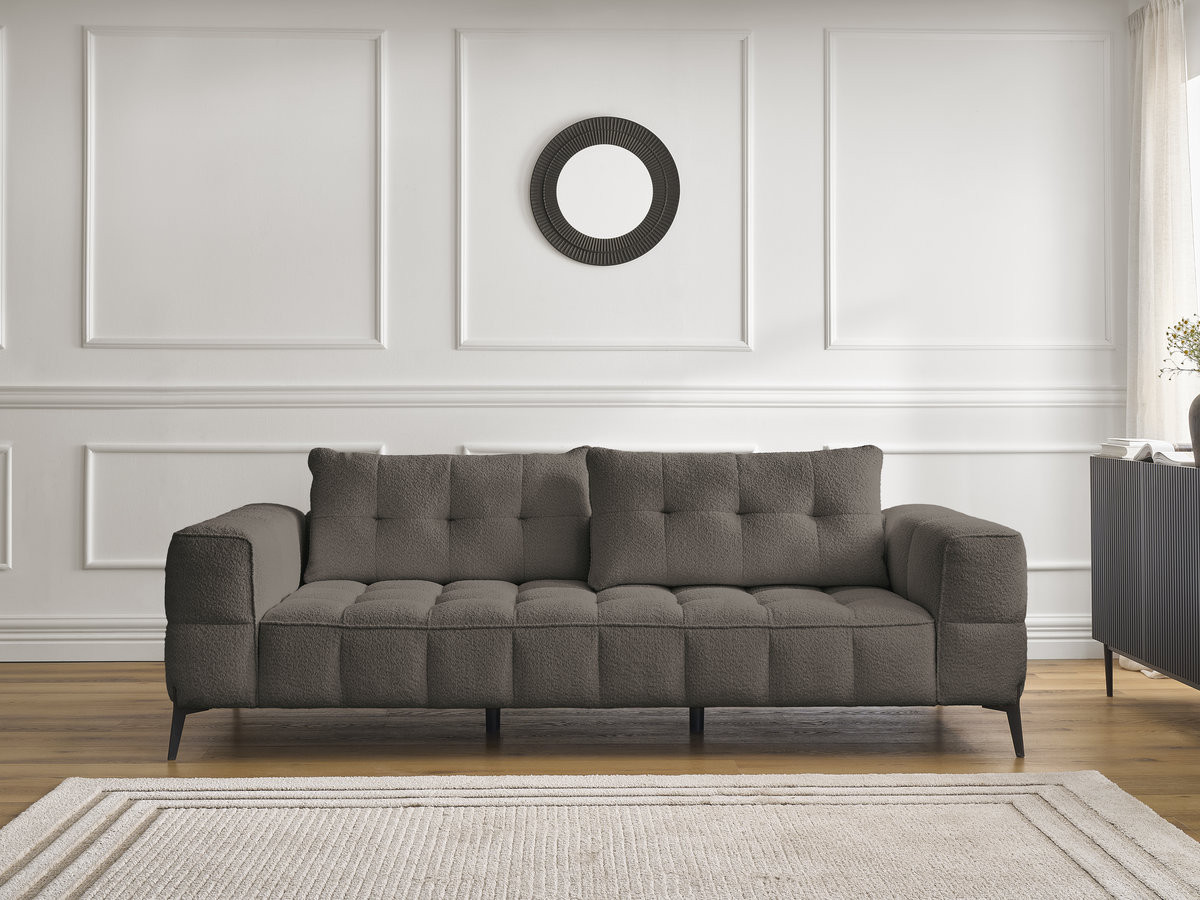 Bobochic Anis Sofa 3-Sitzer Bouclé-Stoff Braun