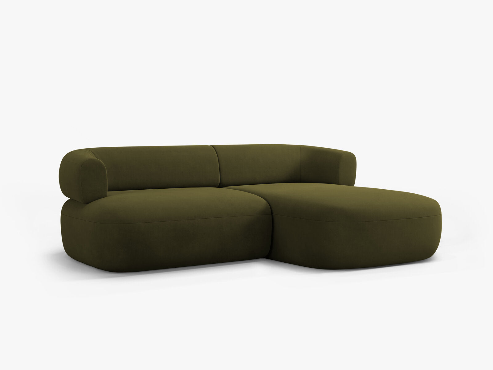 Micadoni 5-Sitzer Ecksofa Jenny Kleine Version Rechts Samt Salvador Grün