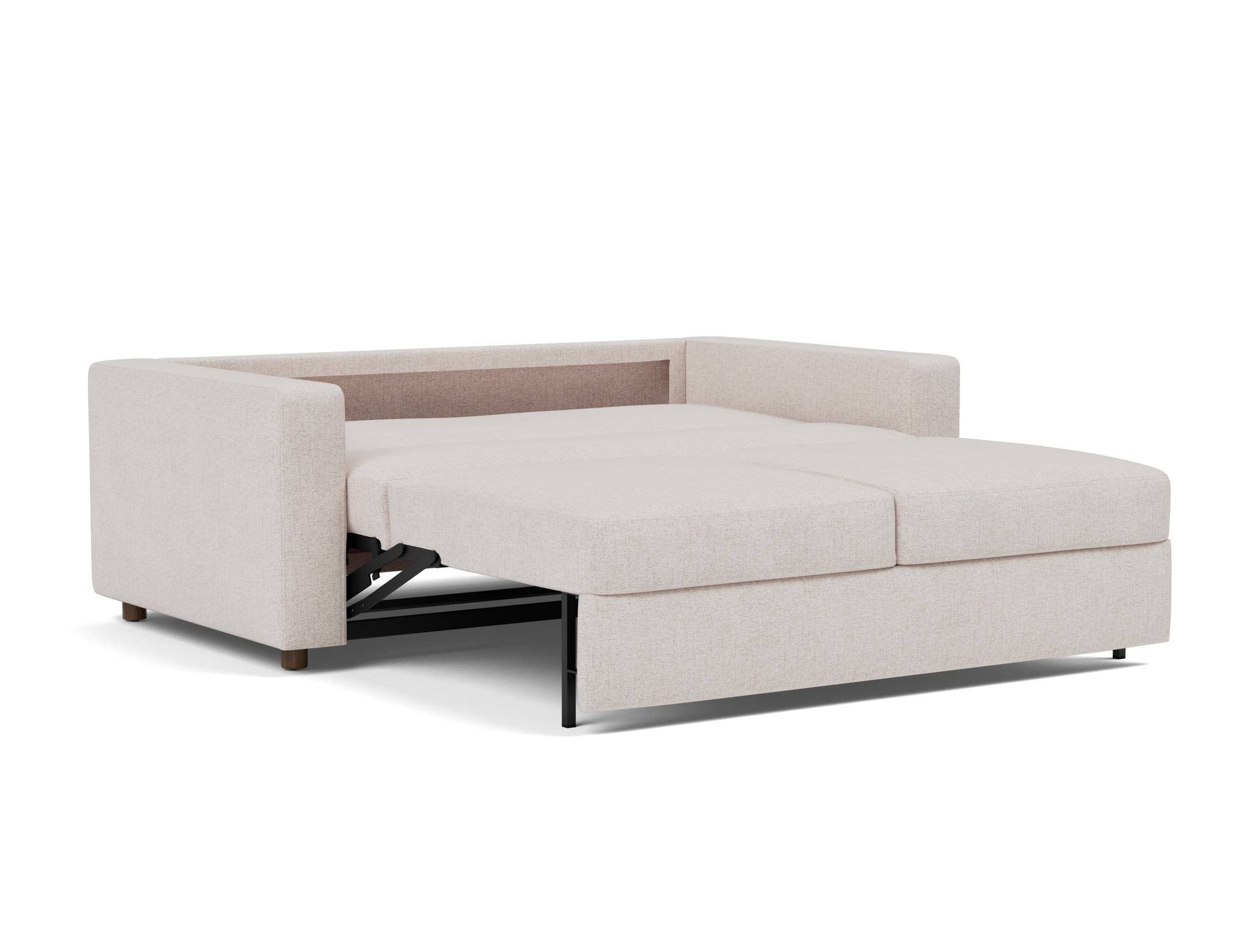Schlafsofa Neah mit Standard-Armlehnen 160 Strukturierter Stoff Weda 300-Weda-Sand