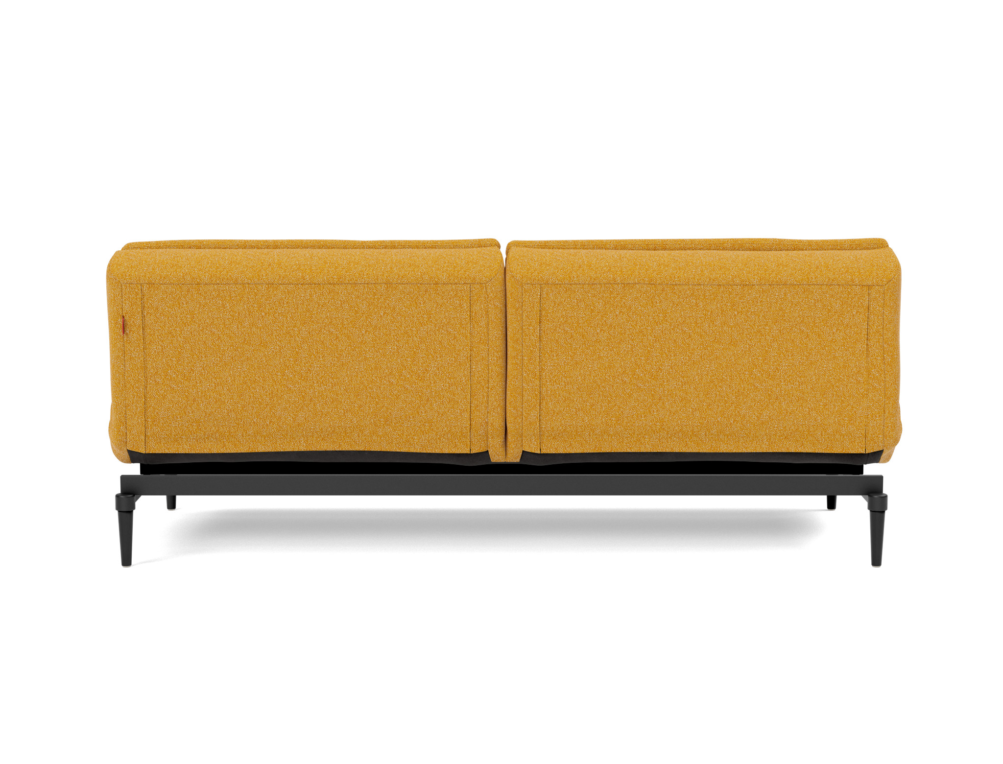 Schlafsofa Dublexo Boucle Skandi 536-Ochre Beine Styletto Eiche schwarz