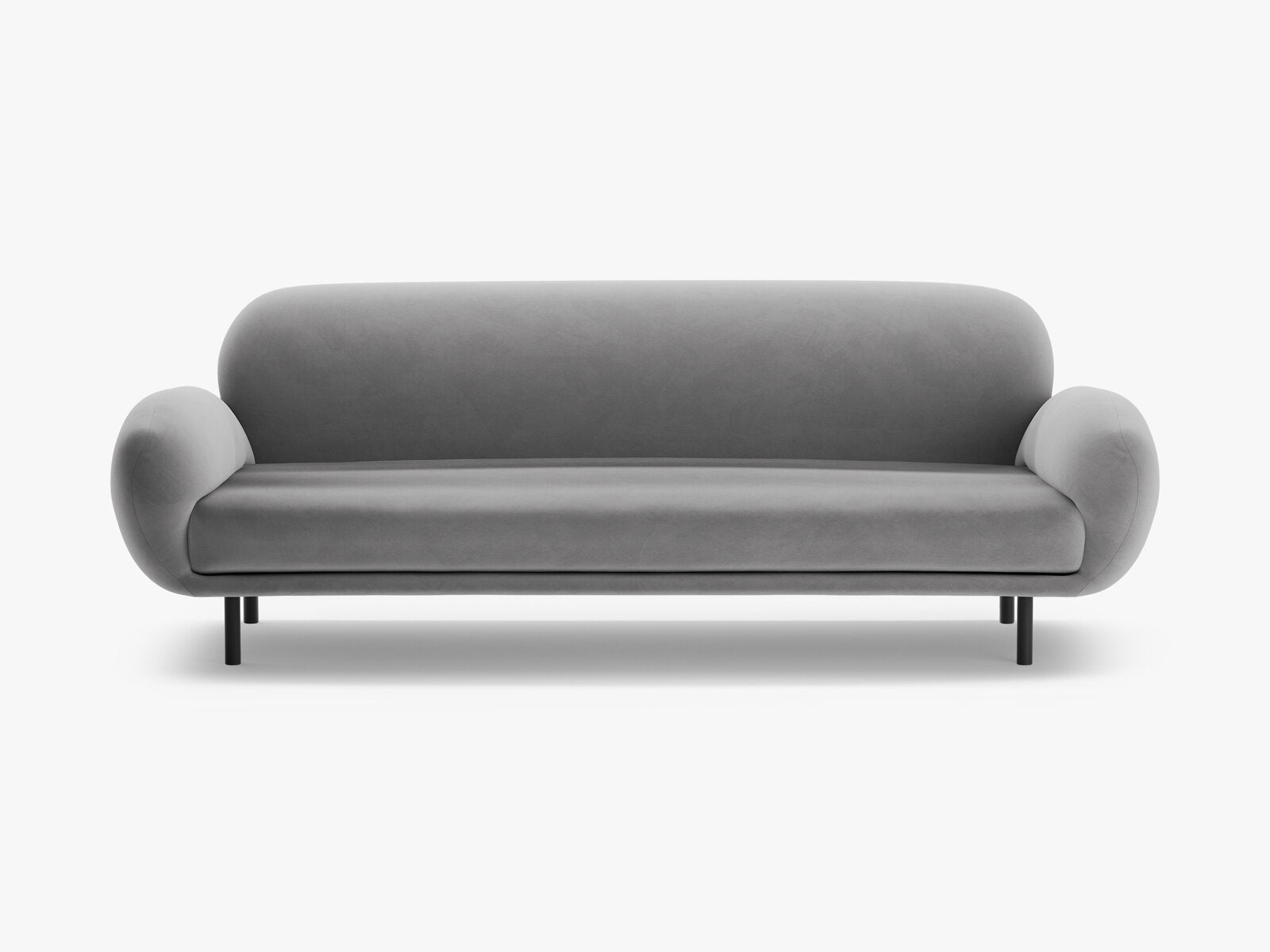 Micadoni Sofa Poppy 3-Sitzer Samt Casino Hellgrau