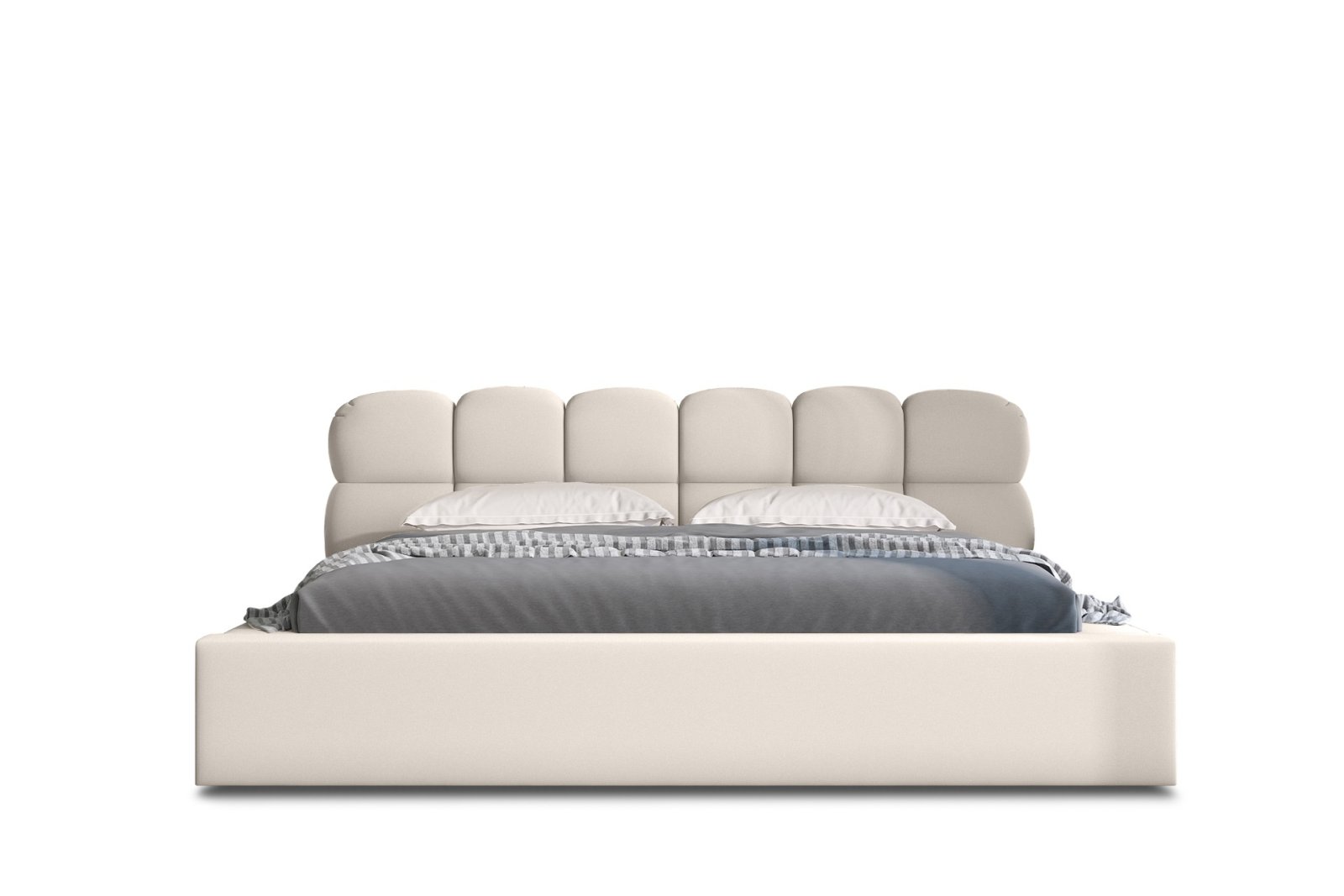 Polsterbett Vento-New Samtstoff 140x200 mit Holzrahmen Piano 02 Helles Beige