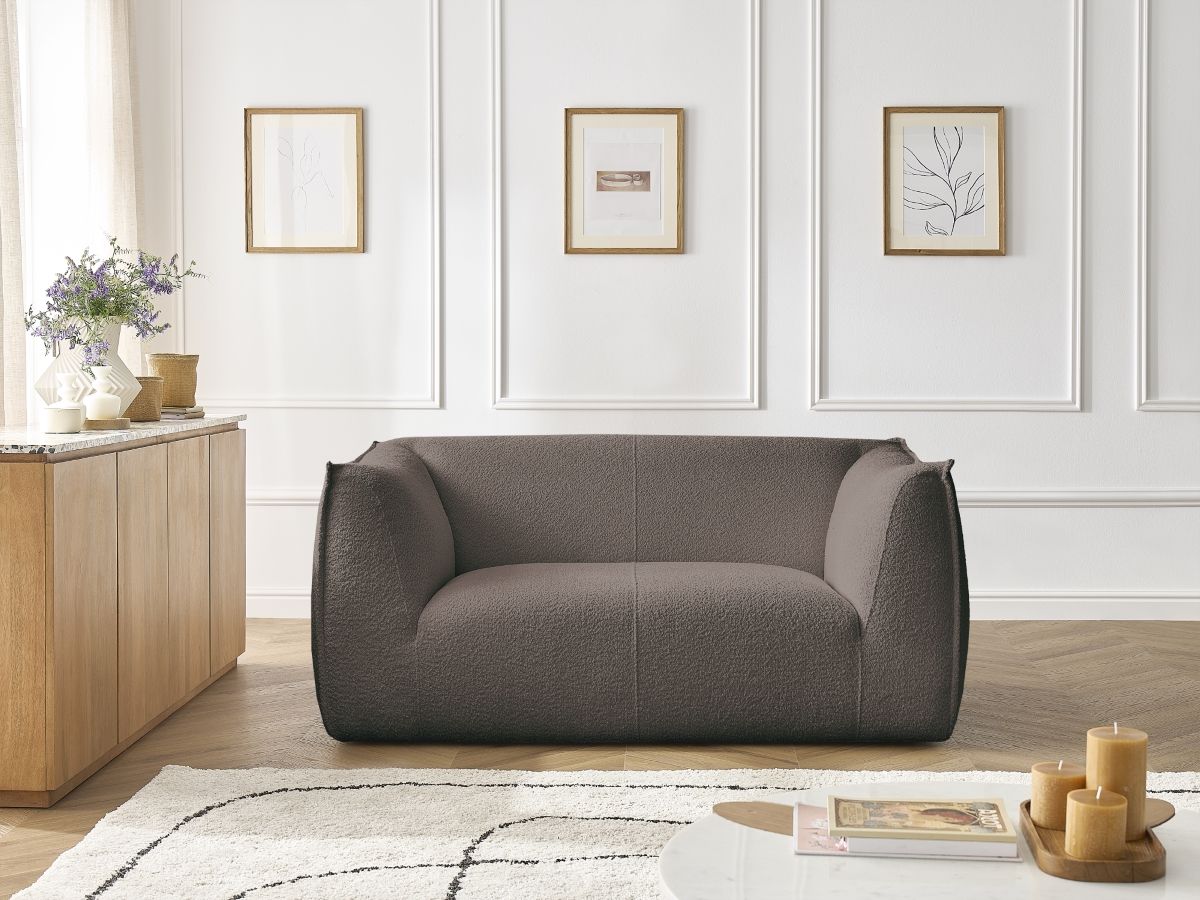 Bobochic Giorgia Sofa 2-Sitzer Bouclé-Stoff Braun