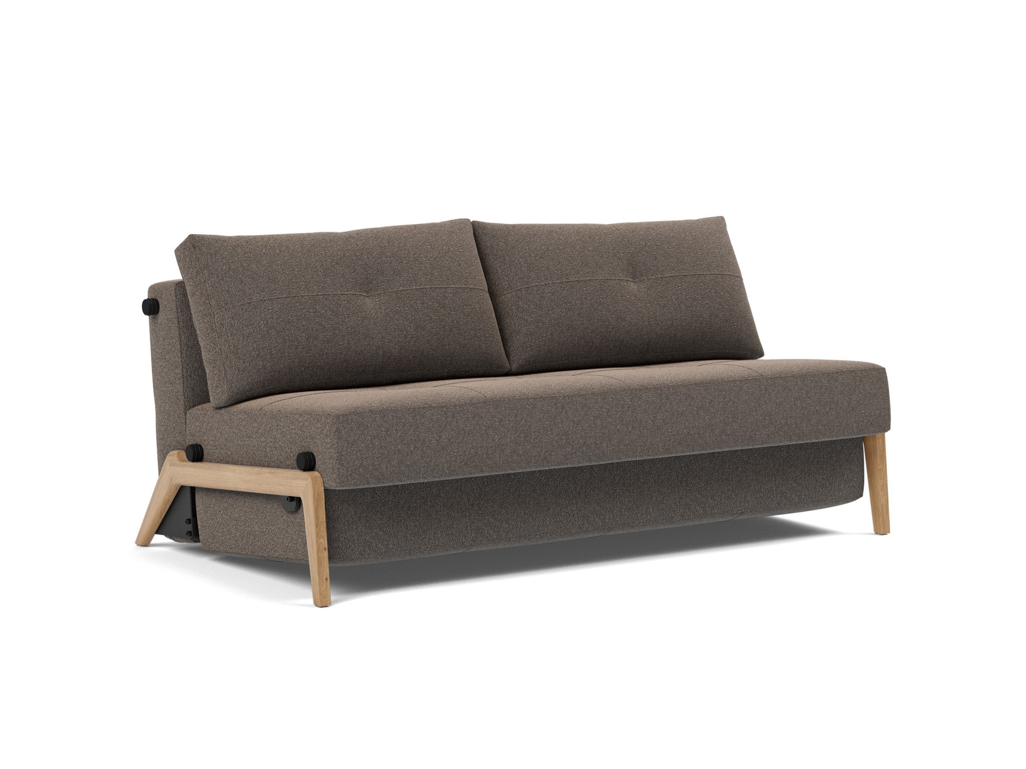 Schlafsofa Cubed 160 Boucle Skandi 530-Taupe Beine Eiche