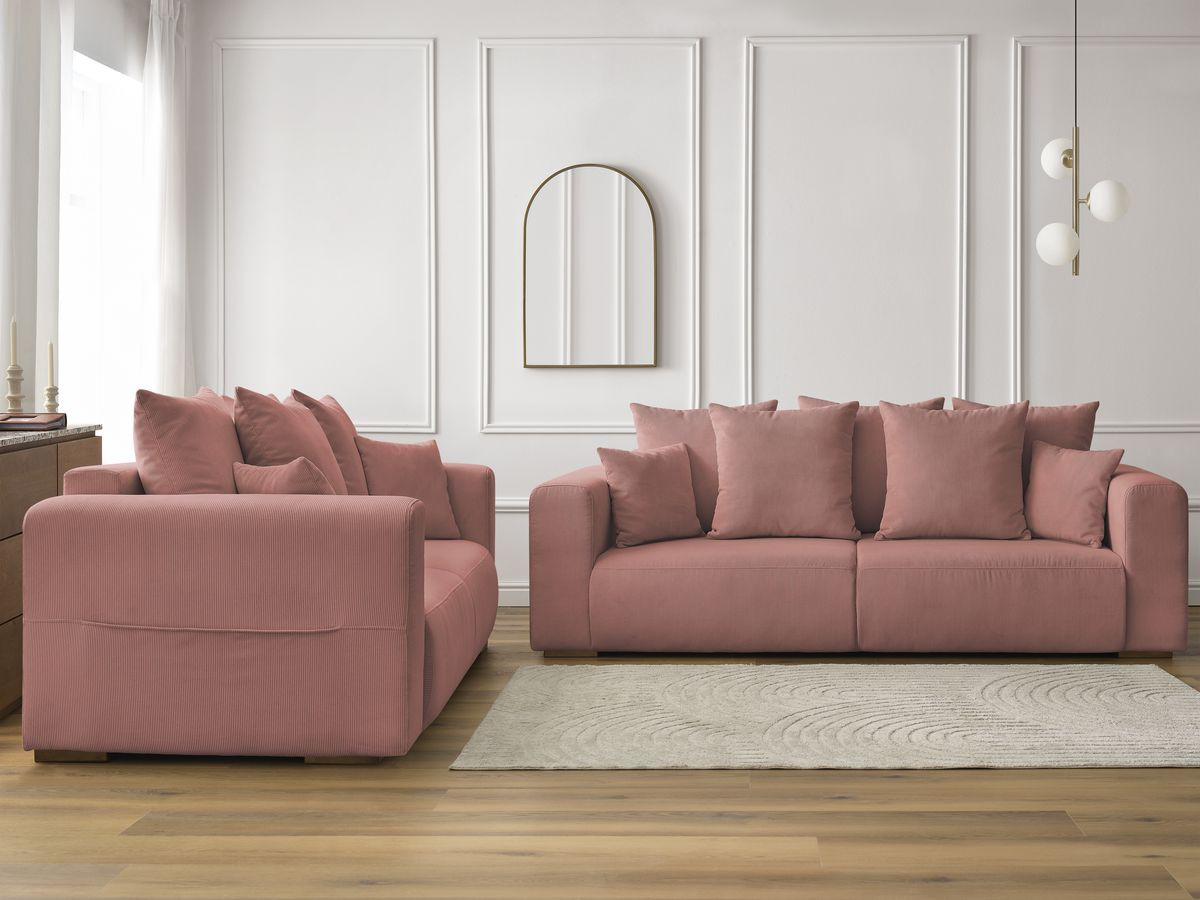 Bobochic Sidonie Sofa 5-Sitzer Cordsamt Rosa