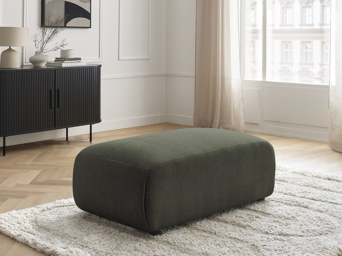 Bobochic Jana Pouf 63 × 114 cm Melange-Stoff Grün