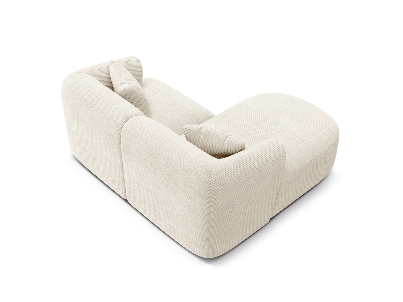 Cosmopolitan Design Ecksofa Campi 3-Sitzer Kord Lincoln D Helles Beige Links