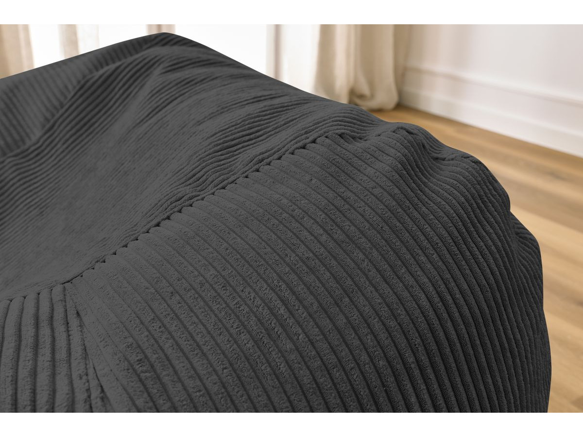 Bobochic Voltaire Pouf 120 × 70 cm Cordsamt Dunkelgrau
