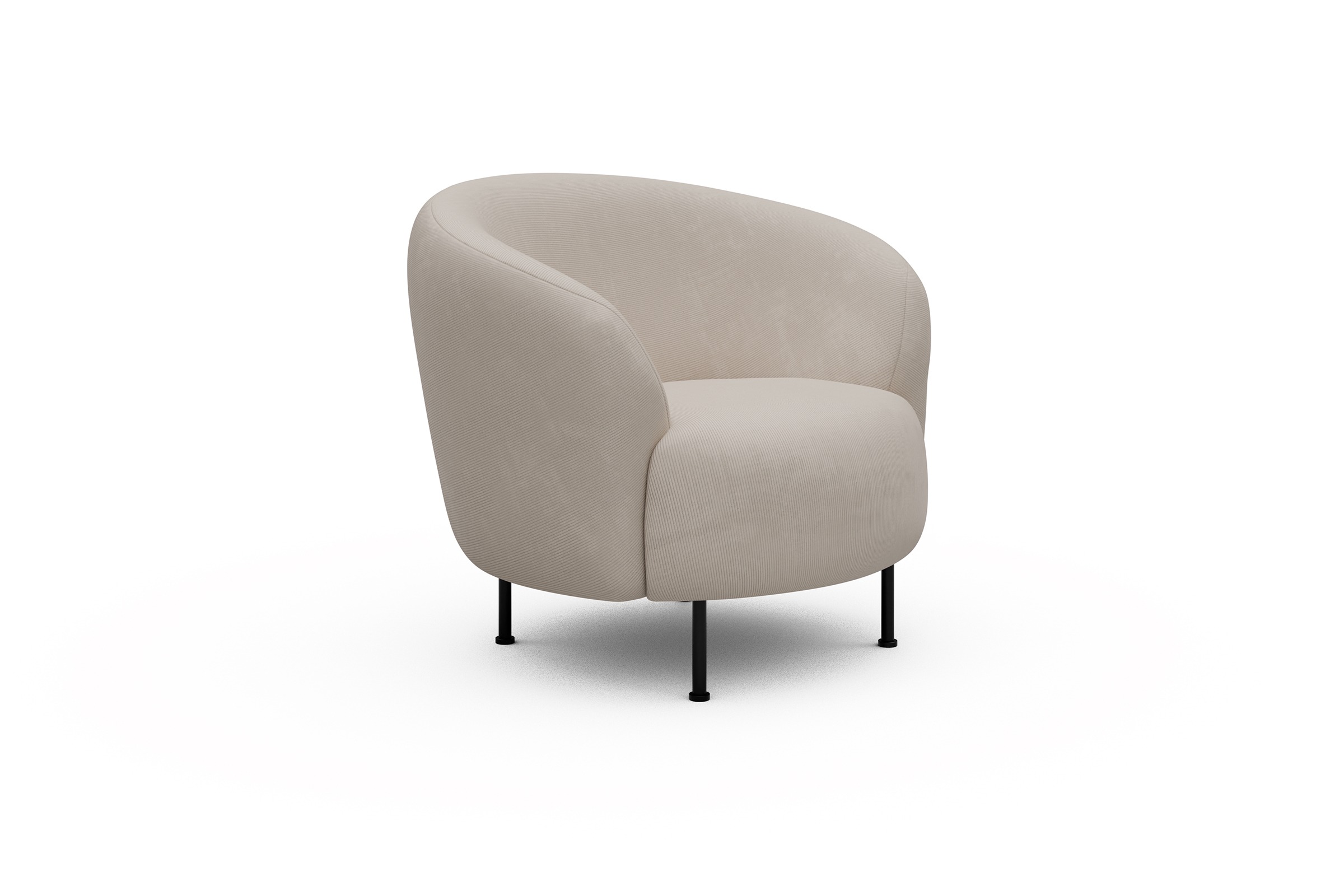 Sessel Ronda Metallbeine Schwarz Cordufine-Off-White