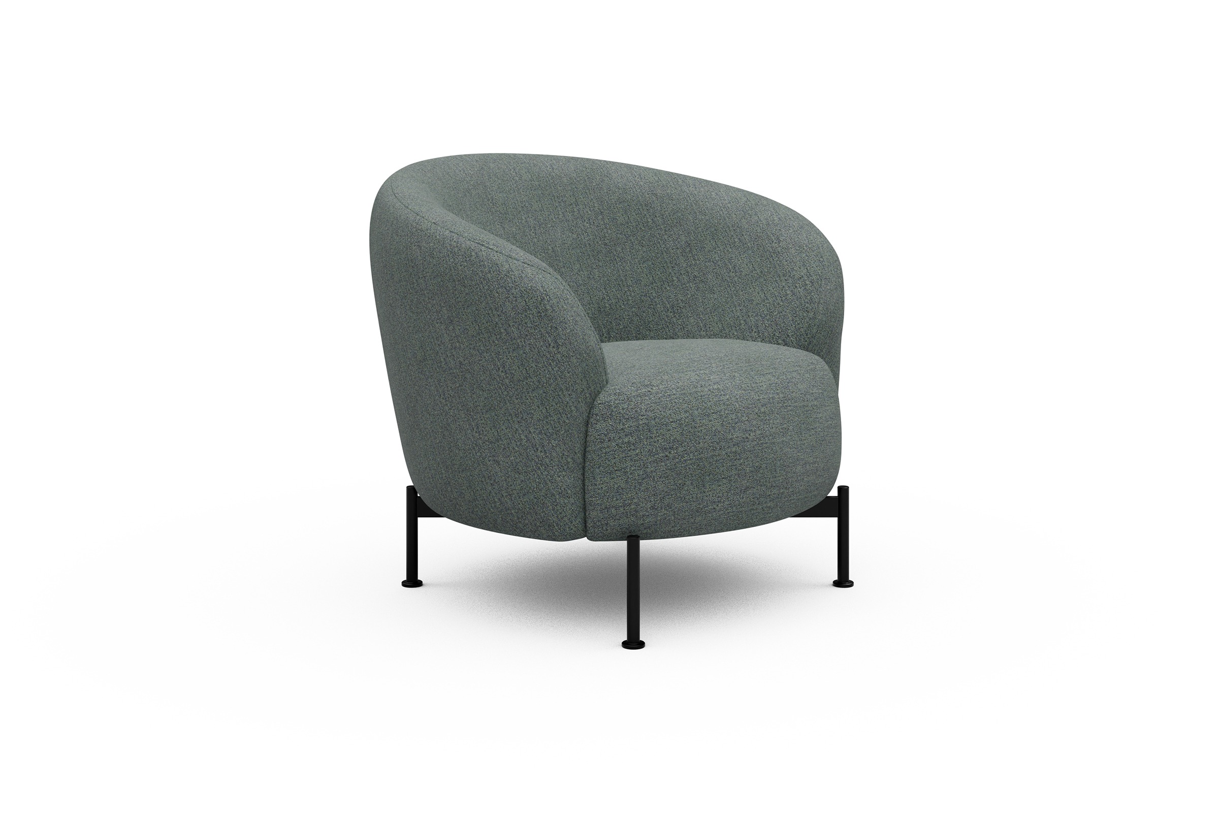 Sessel Ronda X-Metallgestell Schwarz Carreno-Ice-Blue