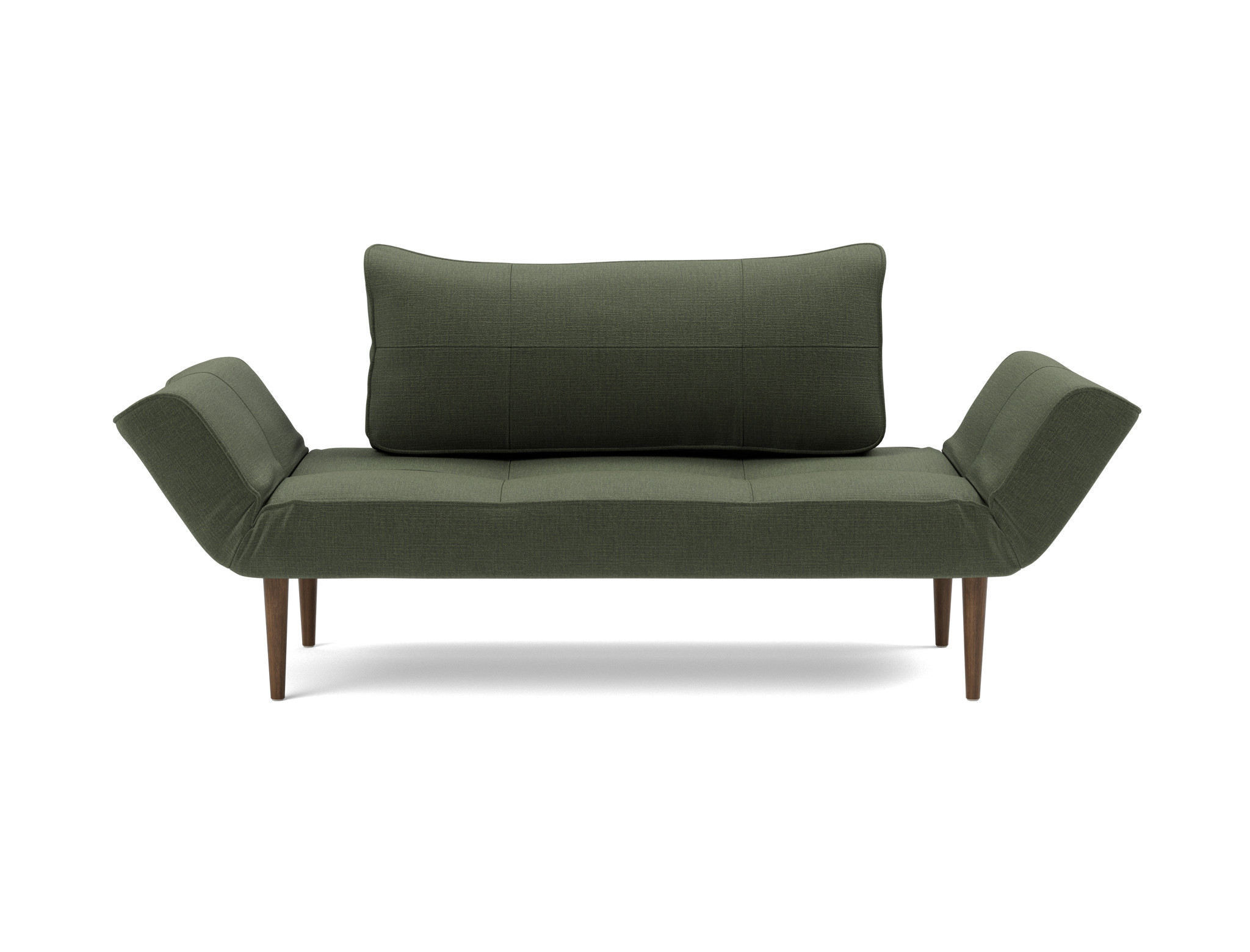 Tagesbett Zeal Chenille Esina 413-Olive-Green Beine Styletto Eiche dunkel