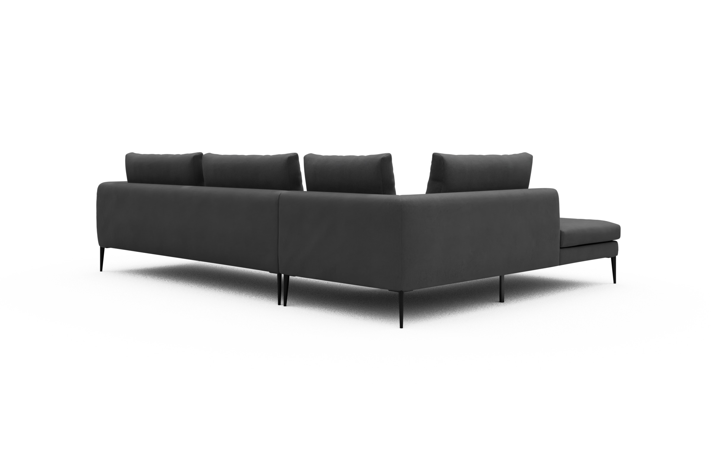 Ecksofa Paul Relax-Ecke rechts mit 3-Sitzer Satya-Zinc