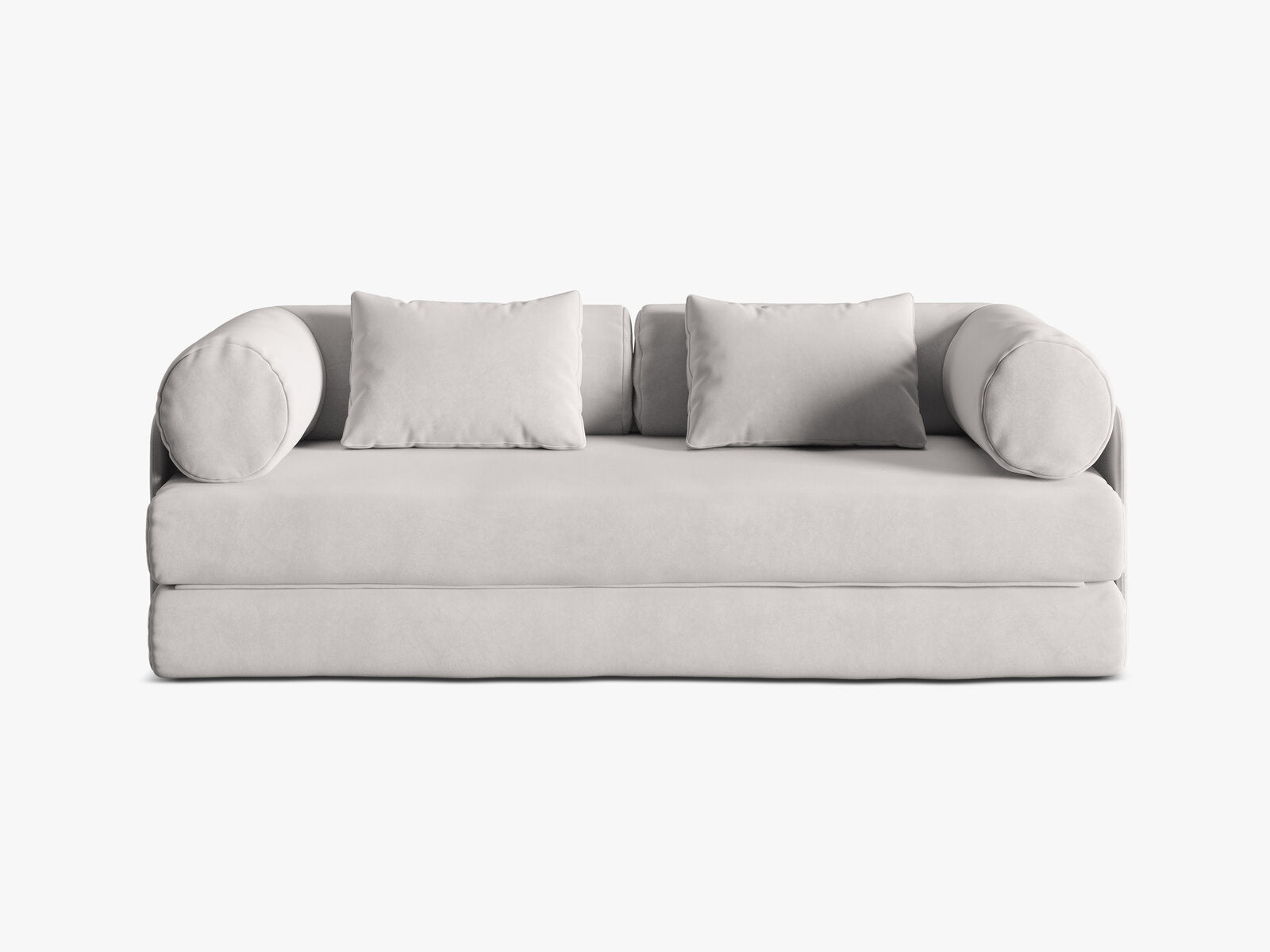 Micadoni Sofa Dreamy 3-Sitzer mit Schlaffunktion Samt Salvador Hellgrau