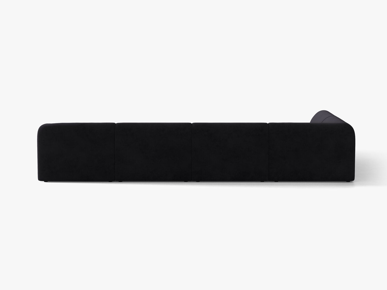 Micadoni Panorama-Ecksofa Miley 6-Sitzer Samt Venus Schwarz Links