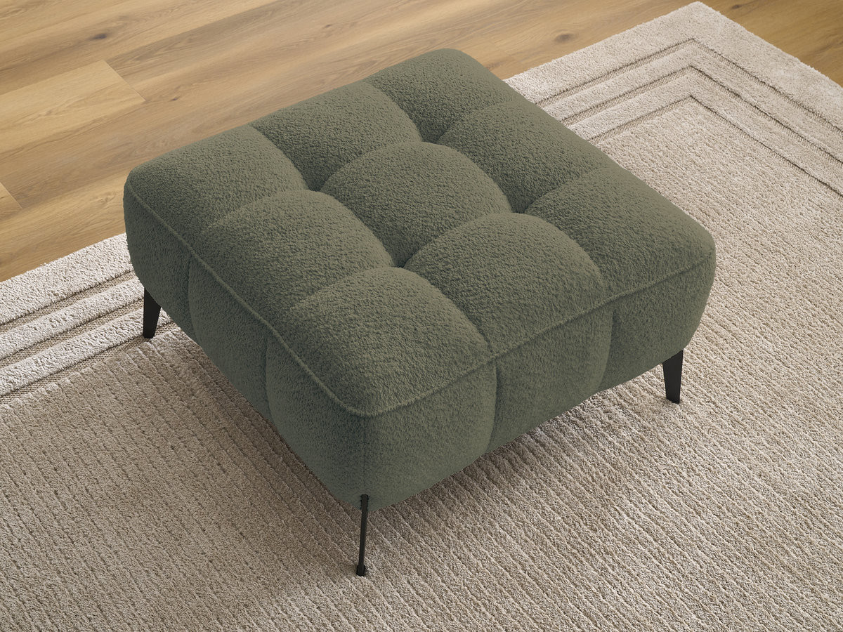 Bobochic Anis Pouf Bouclé-Stoff Grün