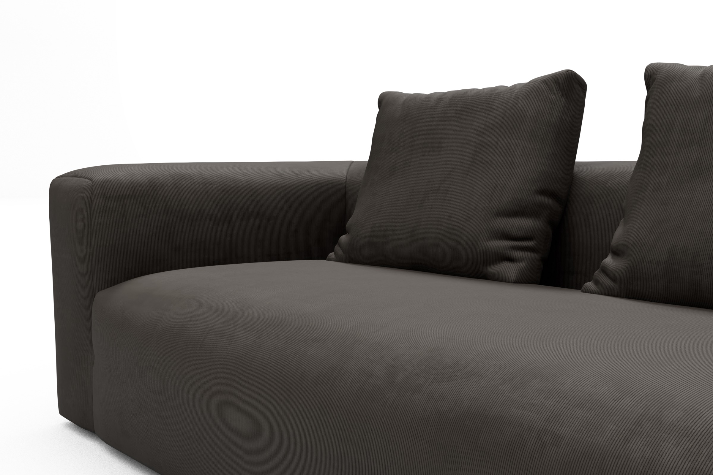 Ecksofa Fred Relax-Ecke rechts mit 2,5-Sitzer Cordufine-Taupe