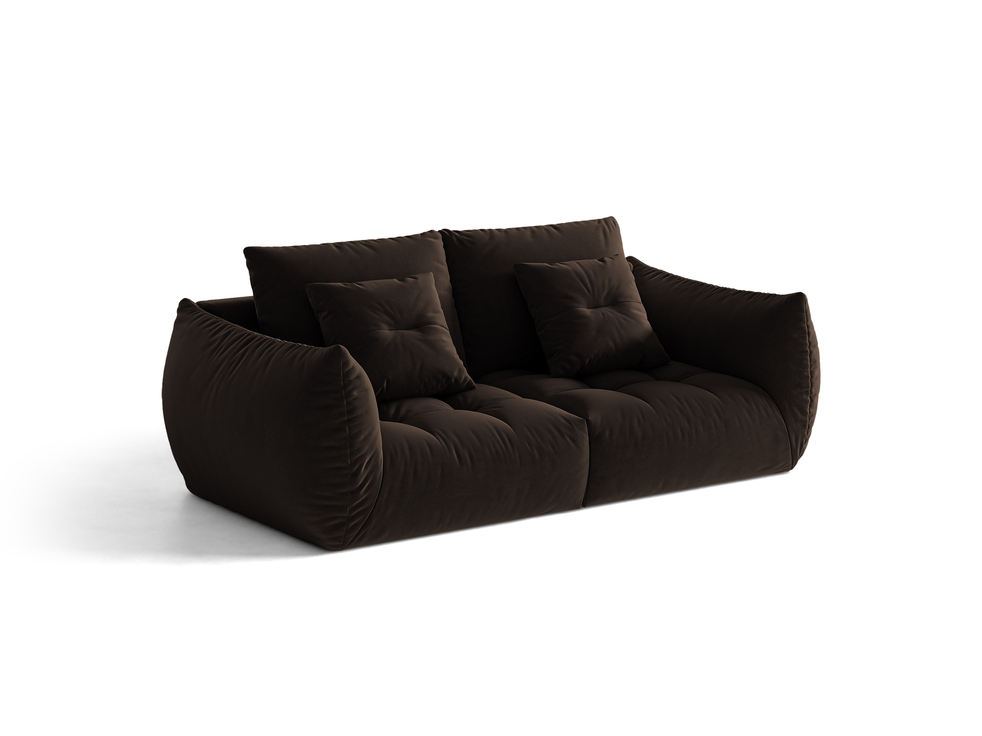Micadoni Sofa Bloom 3-Sitzer Samt Bluvel Dunkelbraun