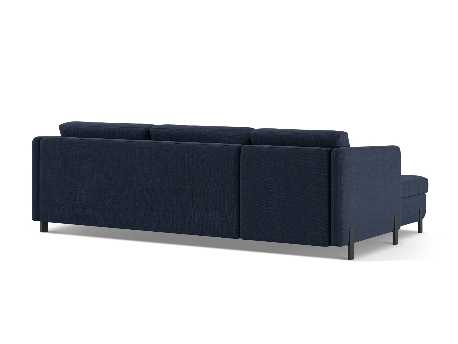 Micadoni Schlaf-Ecksofa Gloria 5-Sitzer Rechts Strukturierter Stoff Blau 205x160