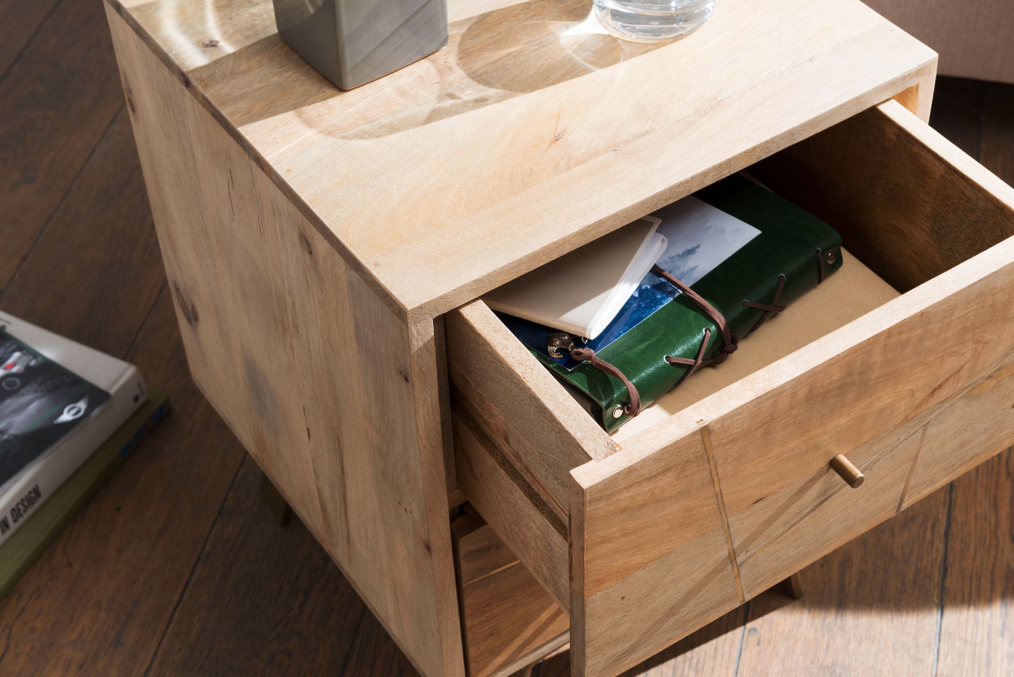 Nachttisch Dale Mango Massivholz 40 × 40 × 56 cm