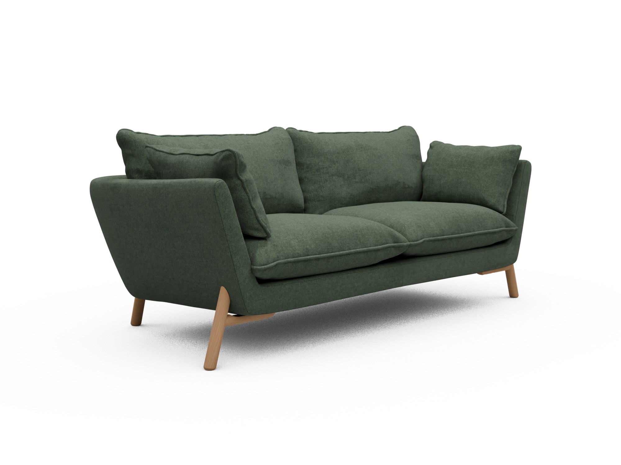 Skandi Home Sofa Emil Soft 2-Sitzer Beinfarbe Eiche Natur Casone-Forest-Green moebelfaktor
