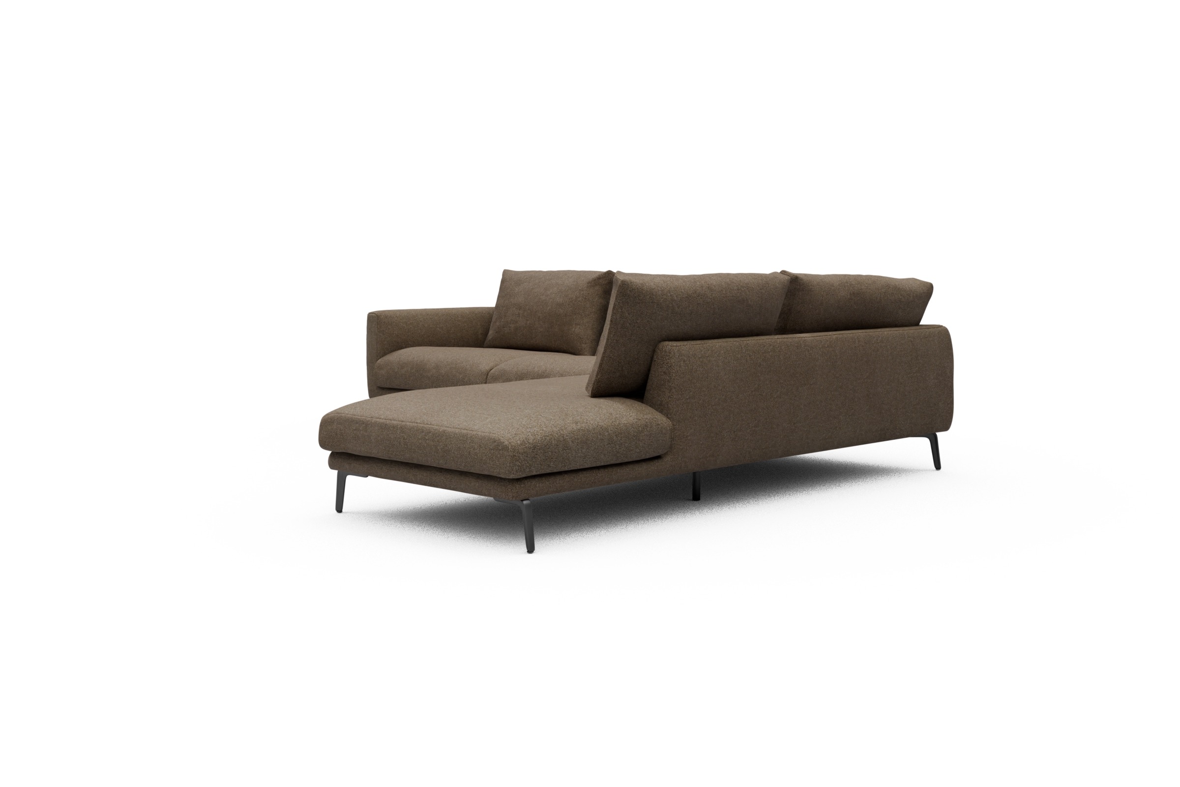 Ecksofa Karl Relax-Ecke rechts mit 2,5-Sitzer Aivi-Khaki-Brown