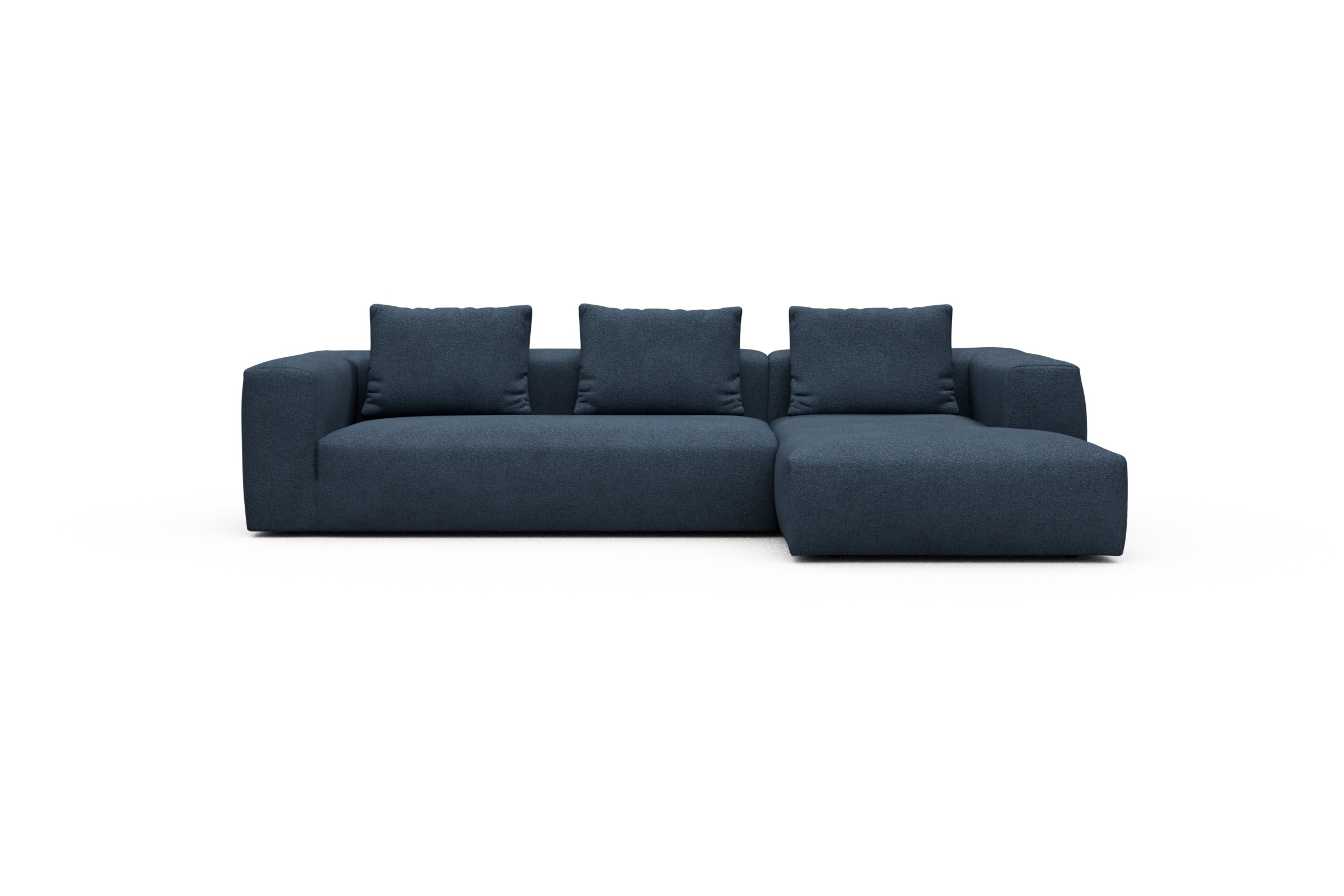 Skandi Home Ecksofa Fred Chaiselongue rechts mit 2,5-Sitzer Boucle-Blue moebelfaktor