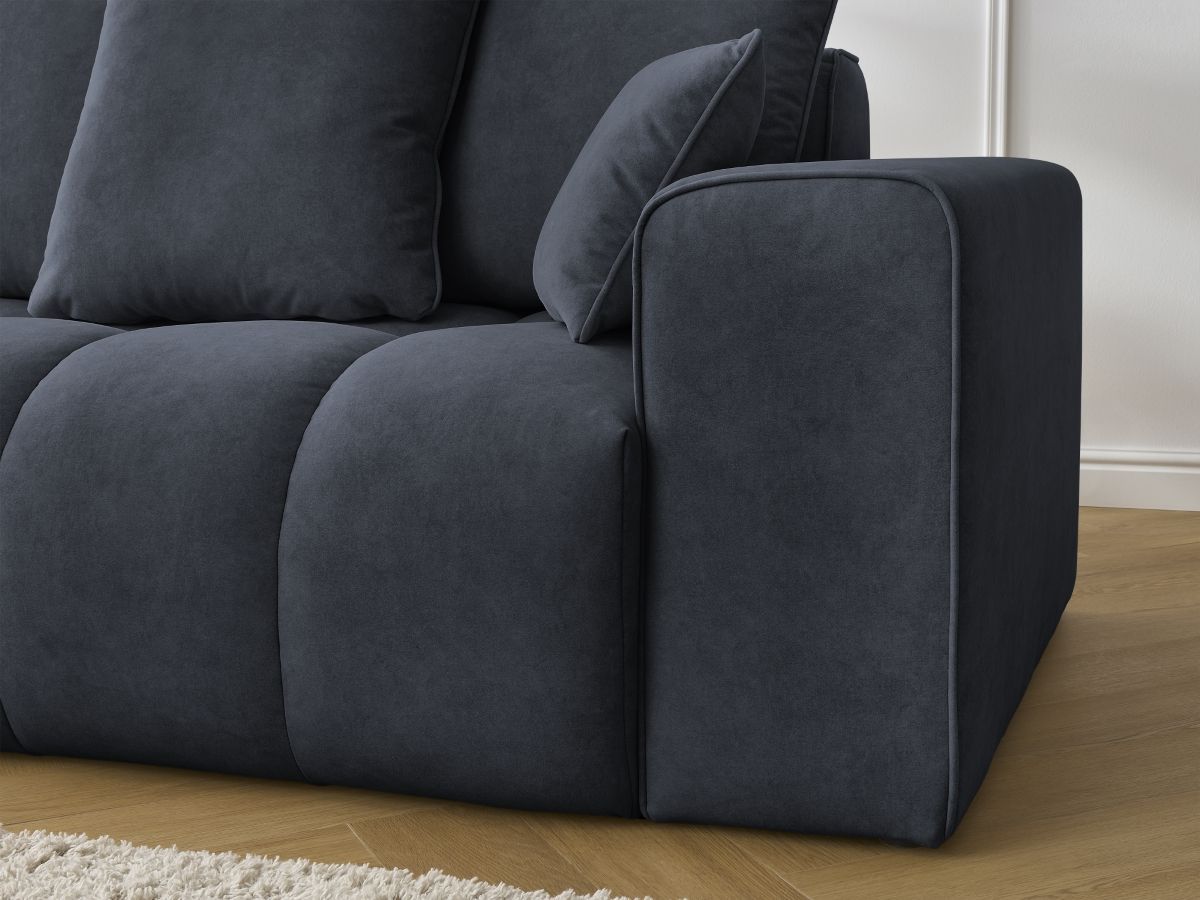 Bobochic Mont-blanc Sofa 4-Sitzer Samt Dunkelblau Armlehne rechts