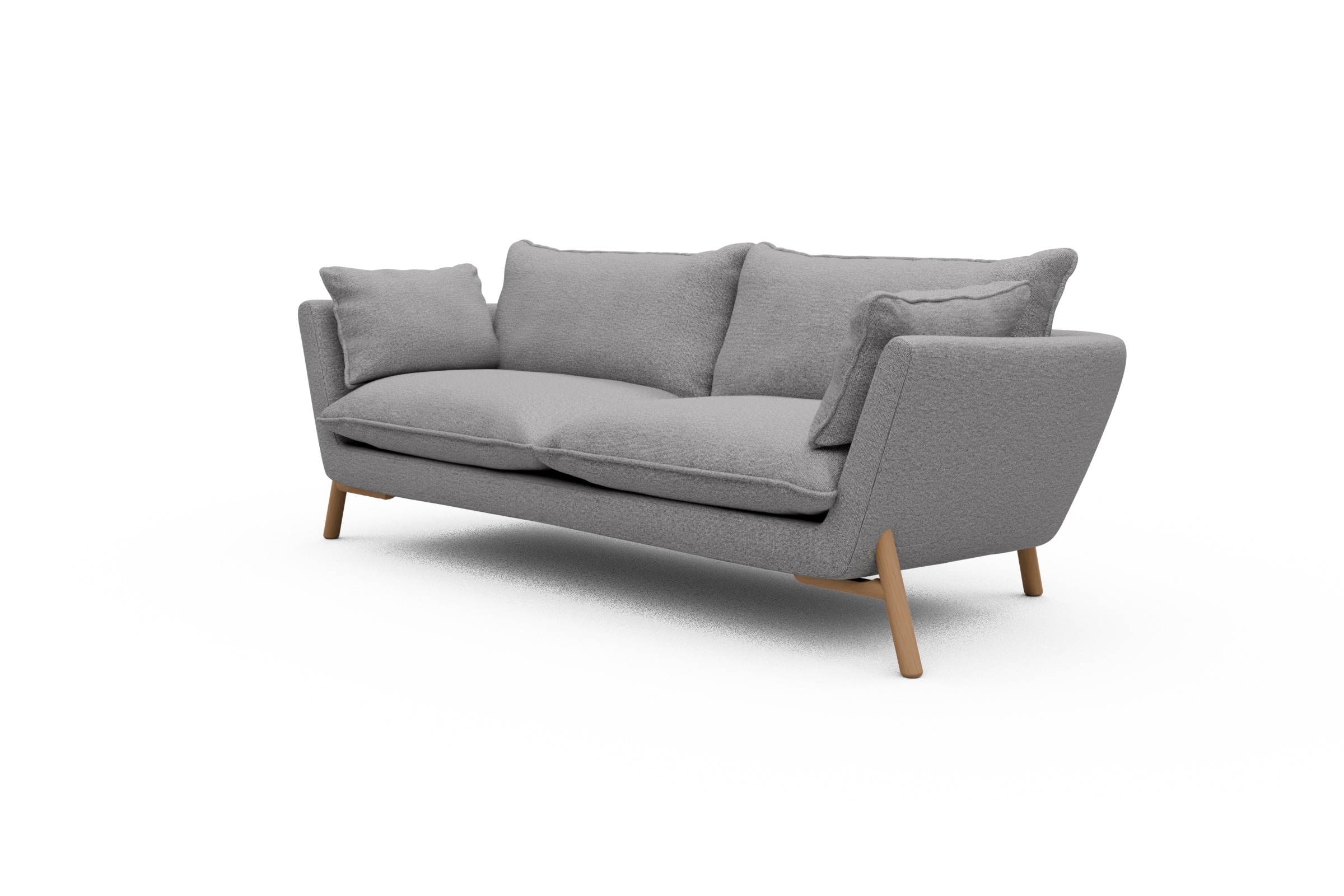 Sofa Emil PREMIUM 3-Sitzer Beinfarbe Eiche Natur Sama-Grey