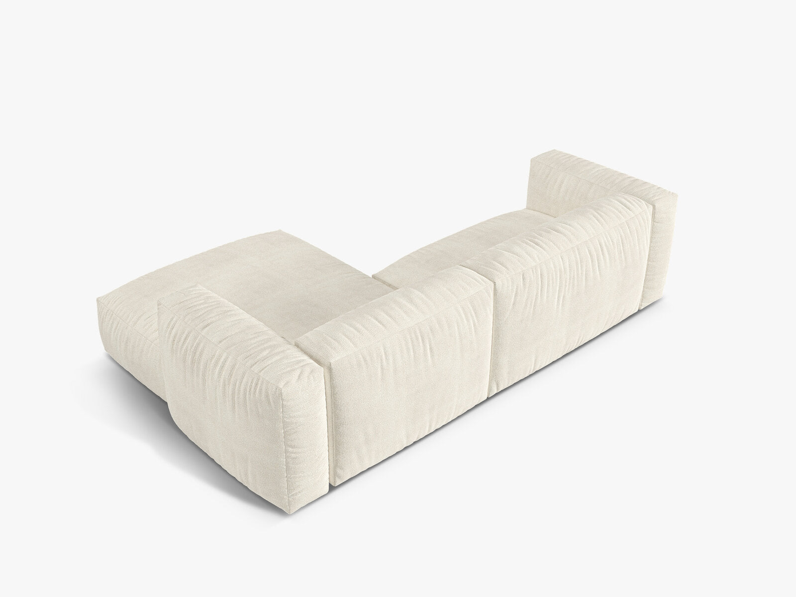 Micadoni Ecksofa Martina 2-Sitzer Rechts Boucle Monet Elfenbein
