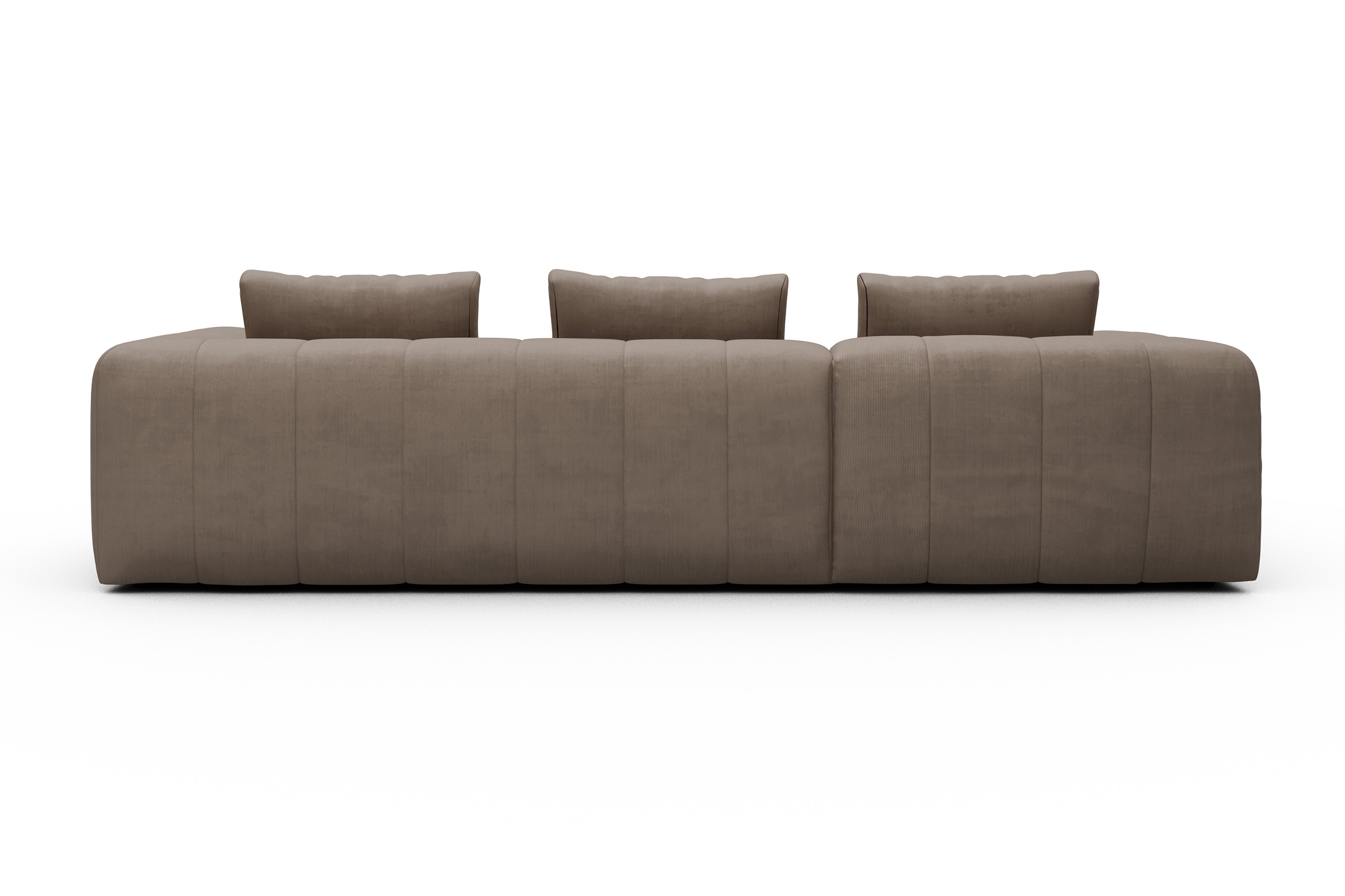 Ecksofa Hugo 2,5-Sitzer Armlehne rechts mit Chaiselongue Cordufine-Biege