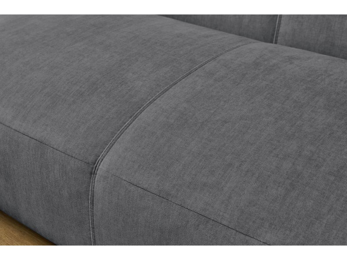 Bobochic Lavena Wohnlandschaft 359 × 220 cm Samt Dunkelgrau Ecke rechts