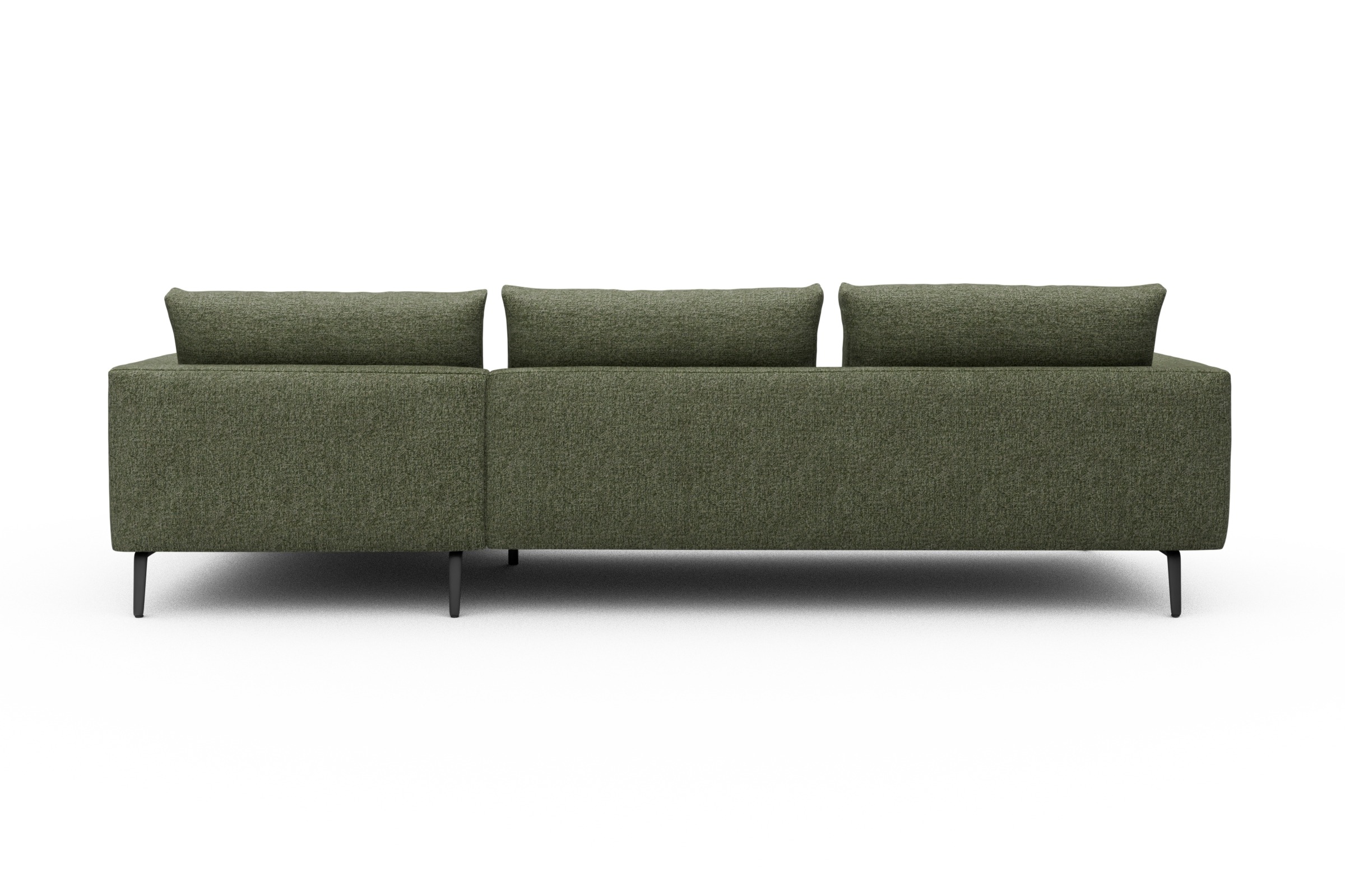Ecksofa Karl Chaiselongue rechts mit 2,5-Sitzer Carreno-Vivid-Green