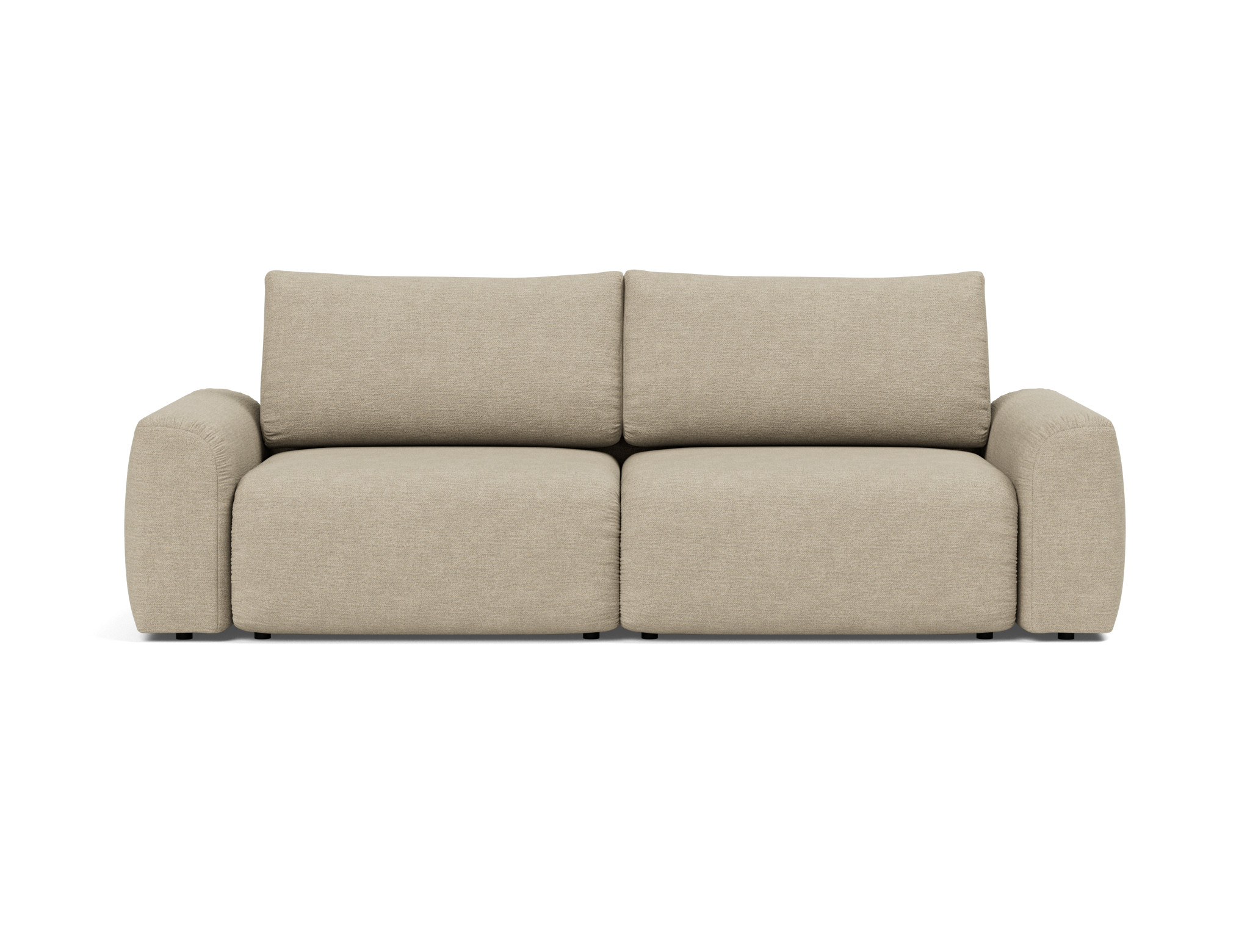 Schlafsofa Norum mit Chunky-Armlehnen Strukturierter Stoff Taura 356-Sand
