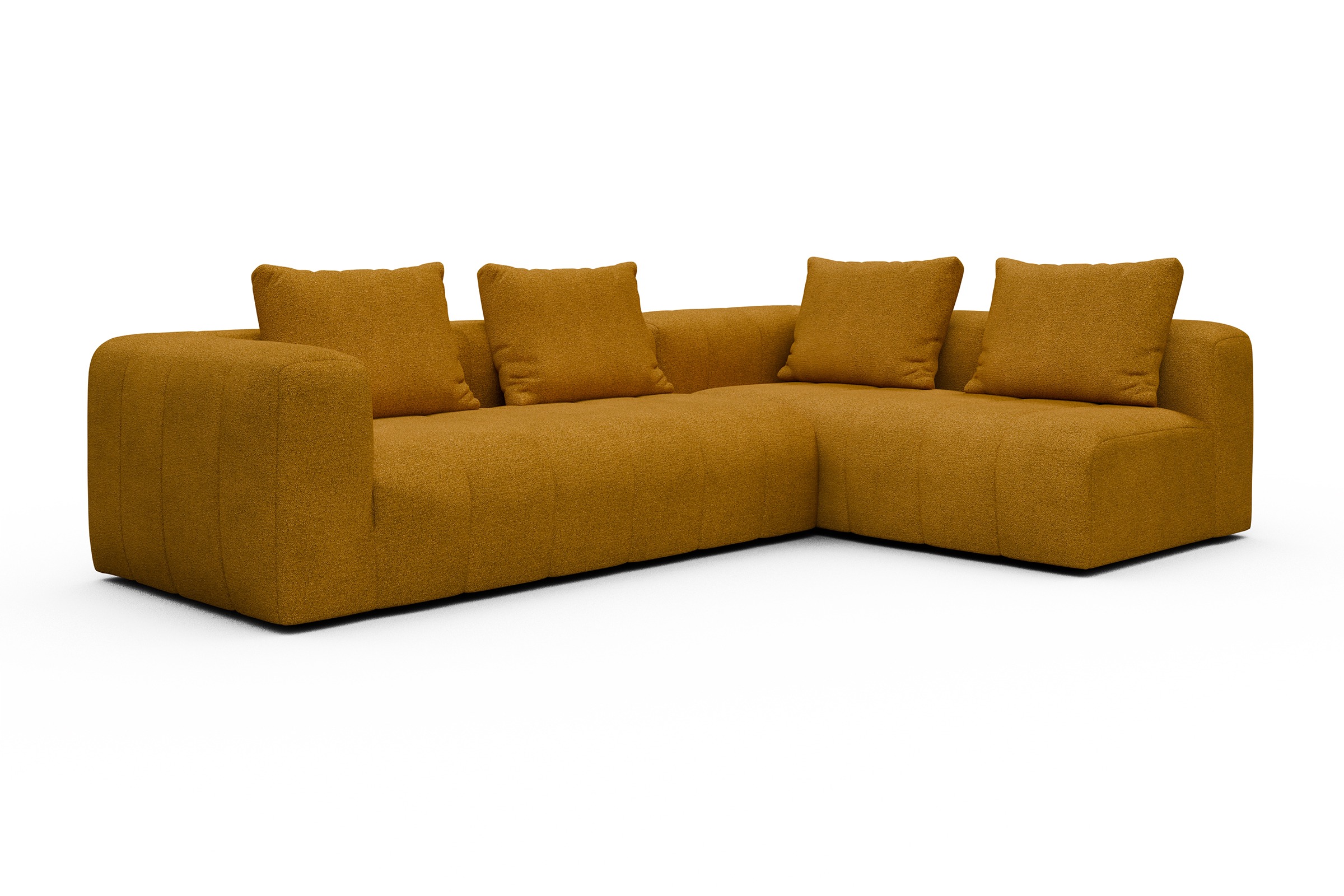 Ecksofa Hugo 2x 2,5-Sitzer Armlehne links Boucle-Ochre